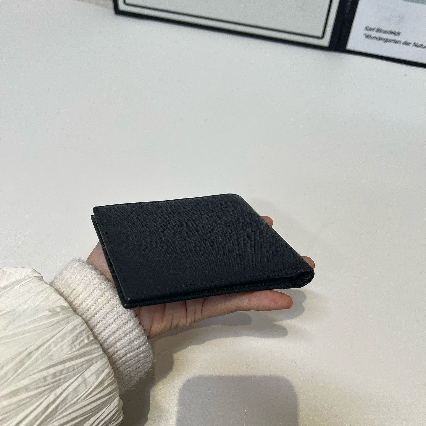 Prada Black Textured Bi-Fold Wallet Size ONE SIZE - 15 Thumbnail
