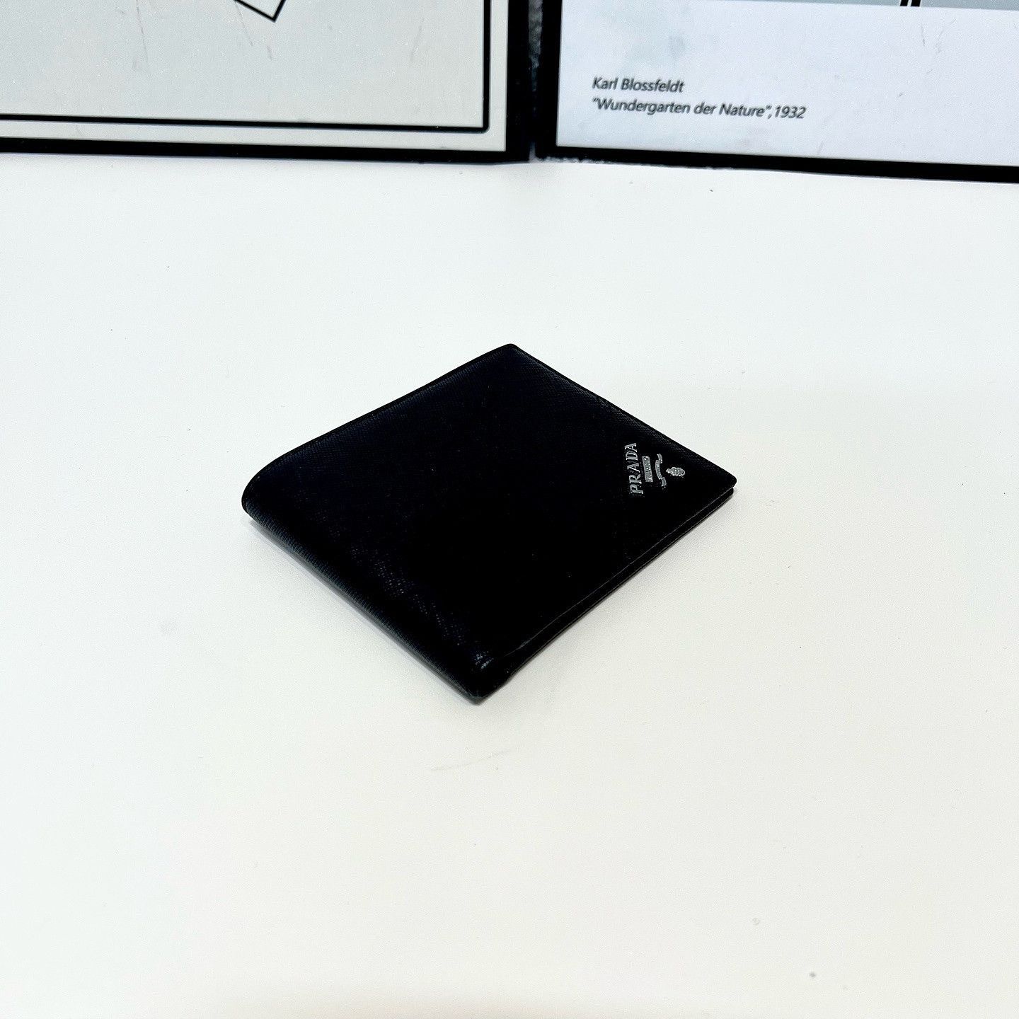 Prada Black Textured Bi-Fold Wallet Size ONE SIZE - 4 Thumbnail