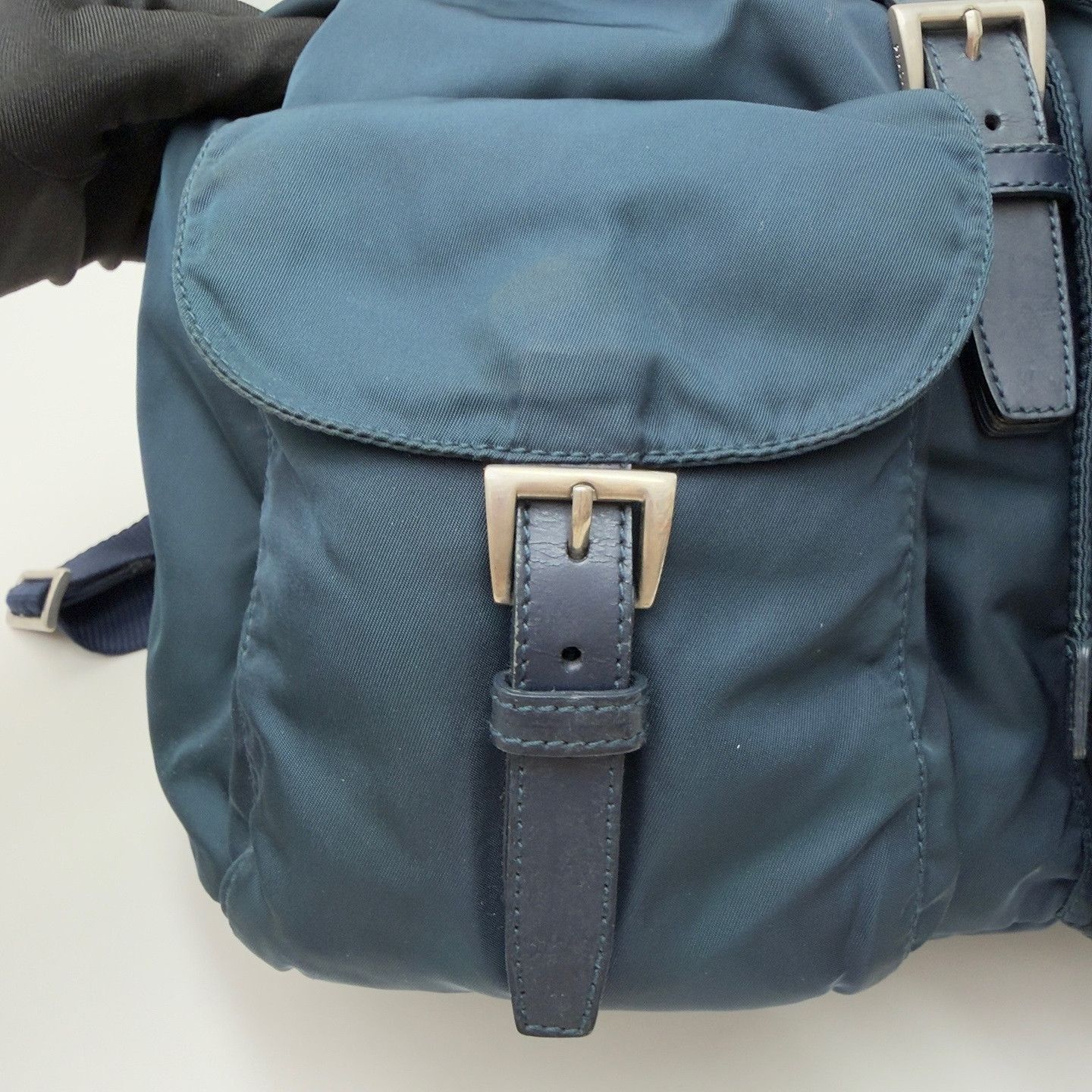 Prada Blue Nylon Backpack with Buckle Closure Size ONE SIZE - 19 Thumbnail