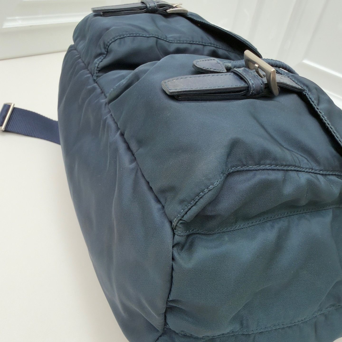 Prada Blue Nylon Backpack with Buckle Closure Size ONE SIZE - 16 Thumbnail
