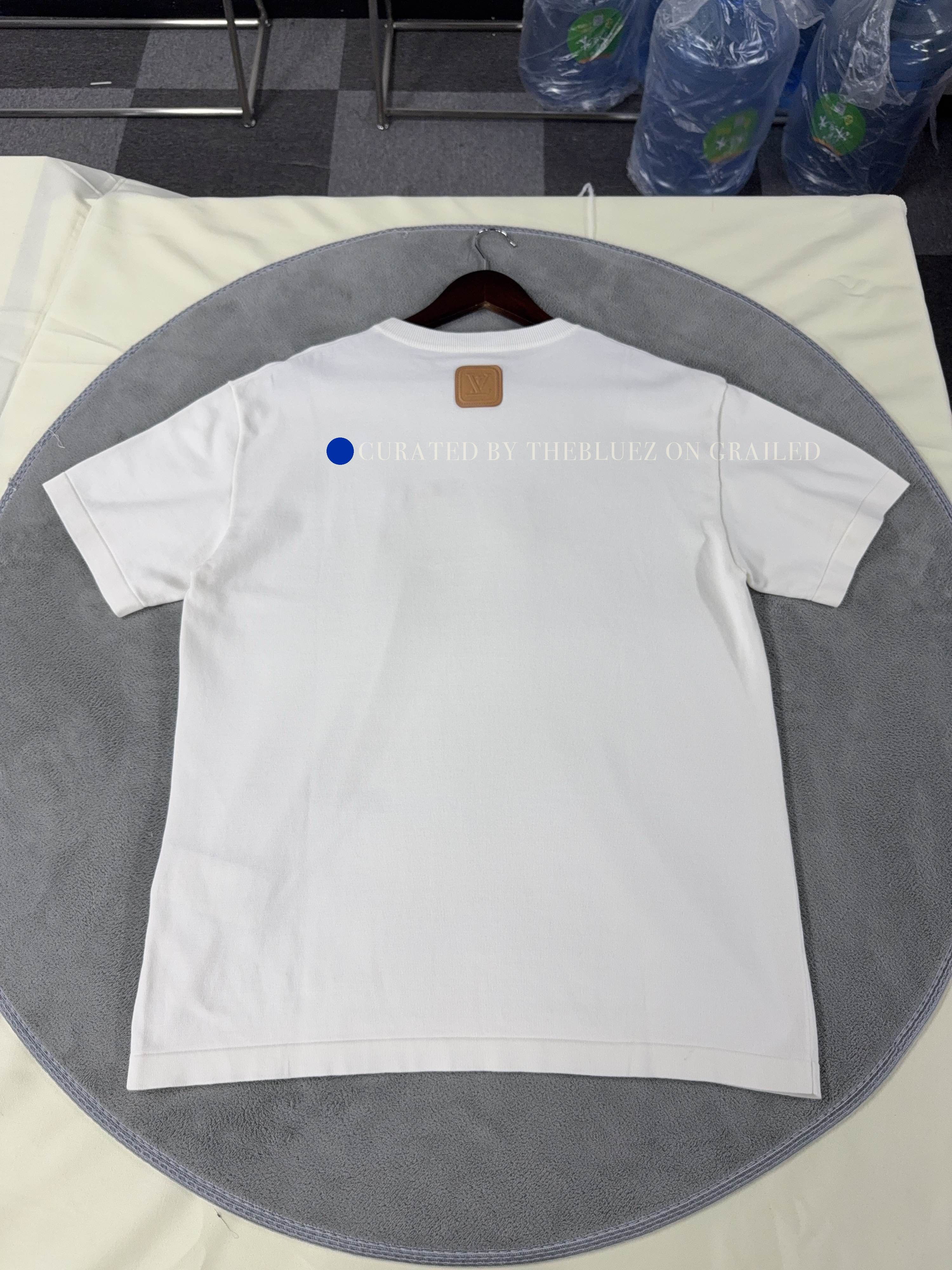 Louis Vuitton White Short Sleeve Shirt with Leather Patch Size US M / EU 48-50 / 2 - 2 Thumbnail