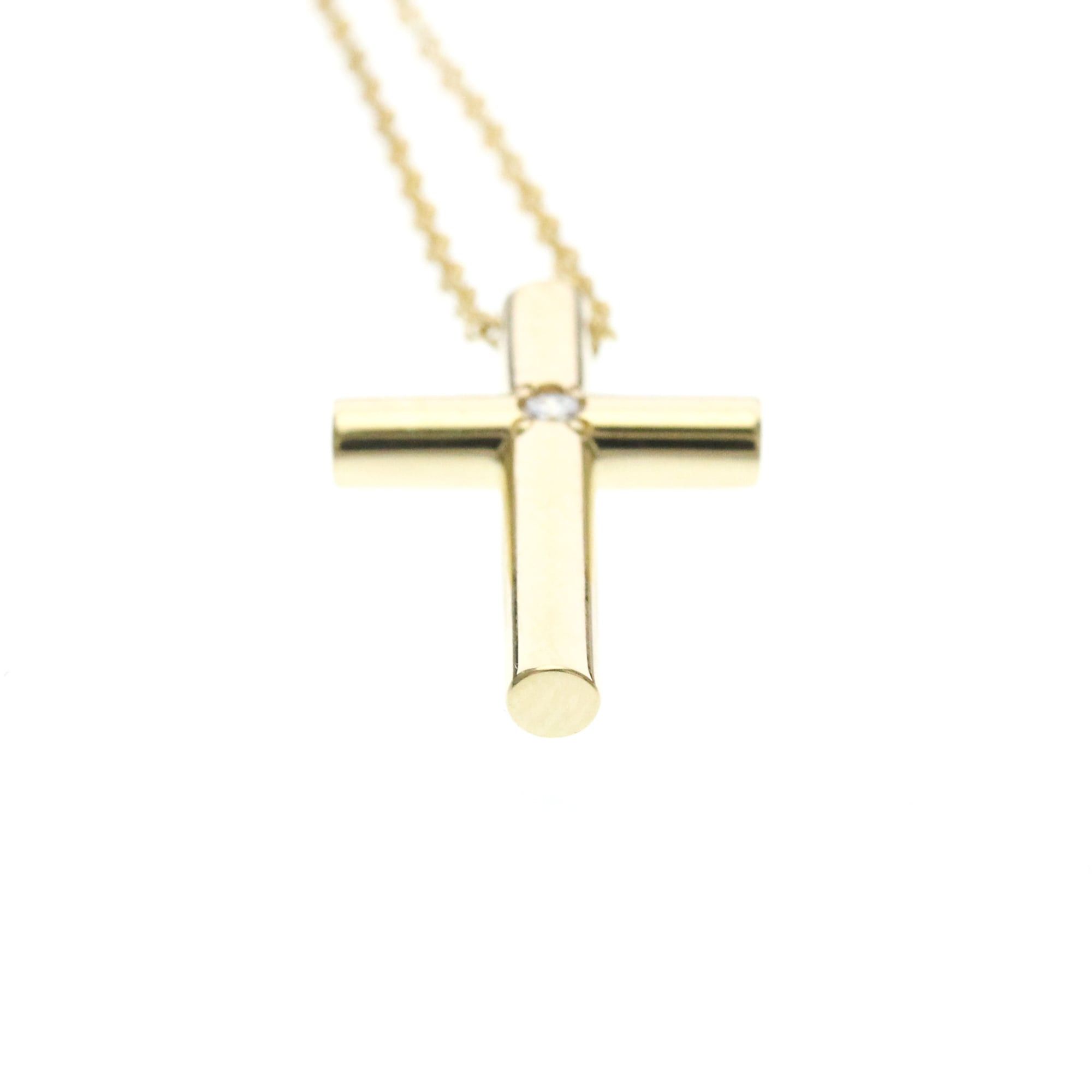 Tiffany & Co. TIFFANY Cross Necklace With 1PD Diamond Yellow Gold (18K) Diamond Polished Size ONE SIZE - 4 Thumbnail