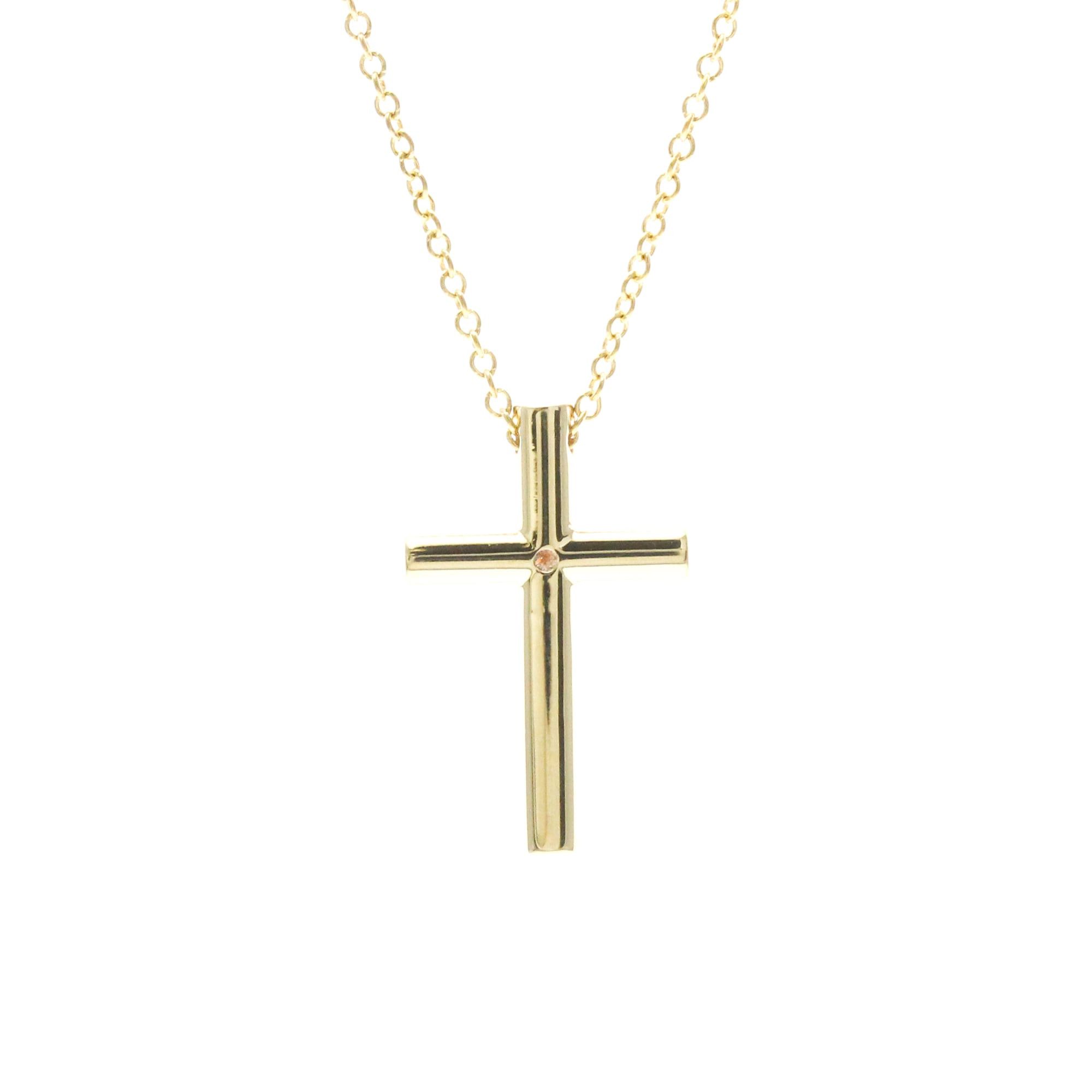 Tiffany & Co. TIFFANY Cross Necklace With 1PD Diamond Yellow Gold (18K) Diamond Polished Size ONE SIZE - 2 Thumbnail