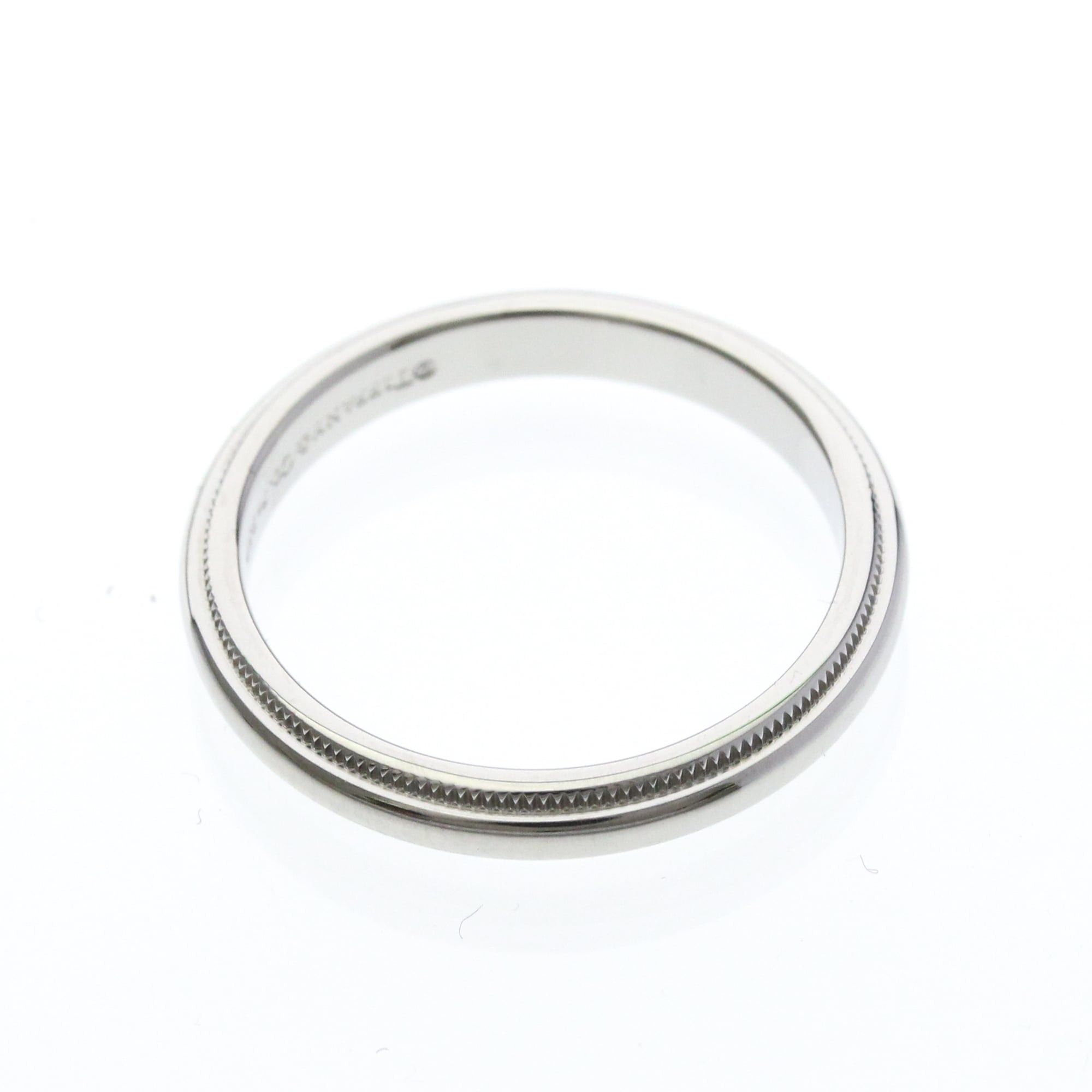 Tiffany & Co. TIFFANY Milgrain Band Ring Platinum Fashion No Stone Polished Size ONE SIZE - 9 Thumbnail
