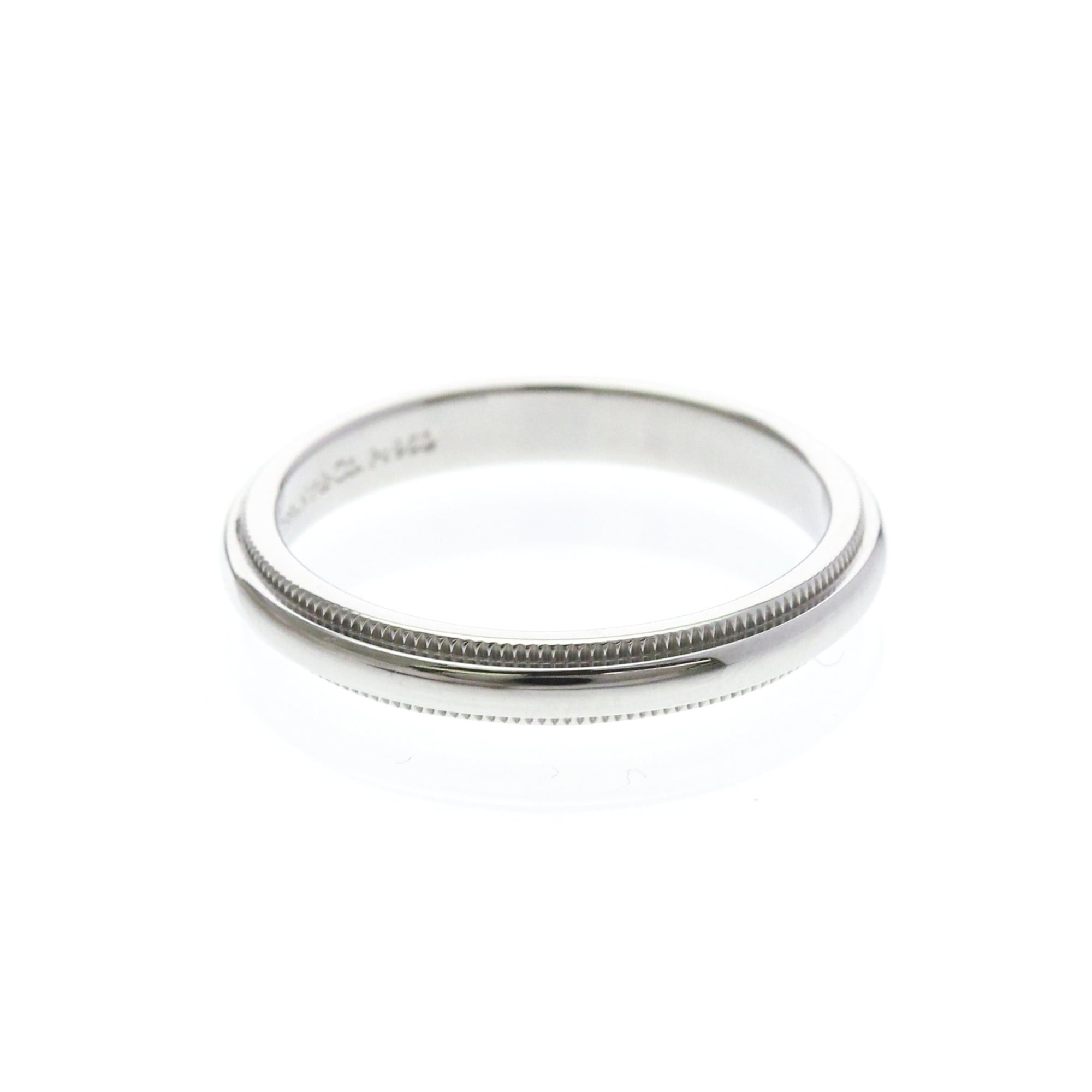 Tiffany & Co. TIFFANY Milgrain Band Ring Platinum Fashion No Stone Polished Size ONE SIZE - 4 Thumbnail