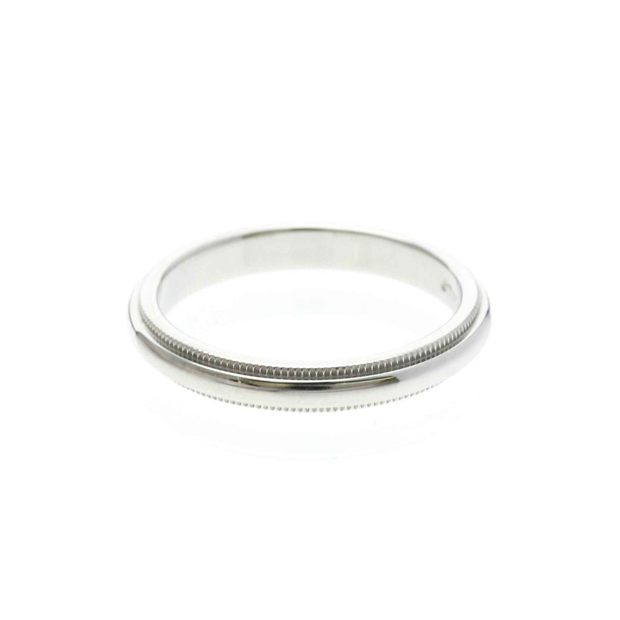 Tiffany & Co. TIFFANY Milgrain Band Ring Platinum Fashion No Stone Polished Size ONE SIZE - 2 Thumbnail