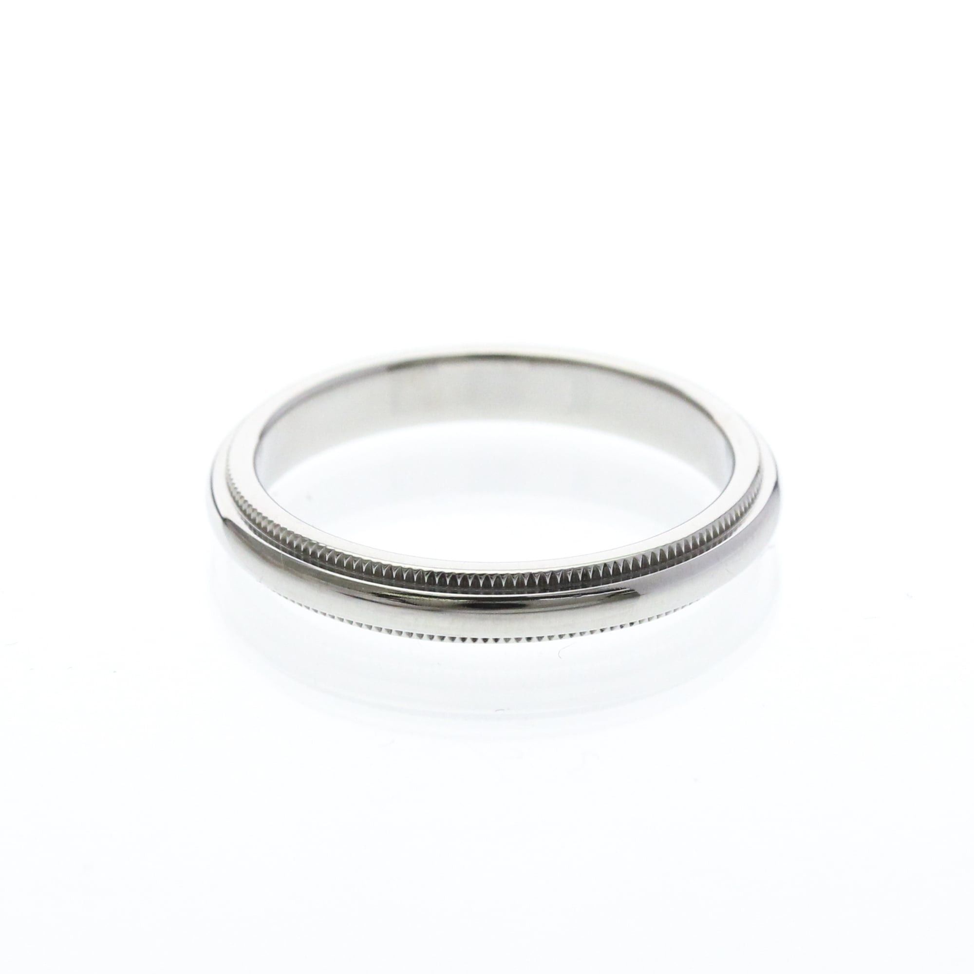 Tiffany & Co. TIFFANY Milgrain Band Ring Platinum Fashion No Stone Polished Size ONE SIZE - 3 Thumbnail