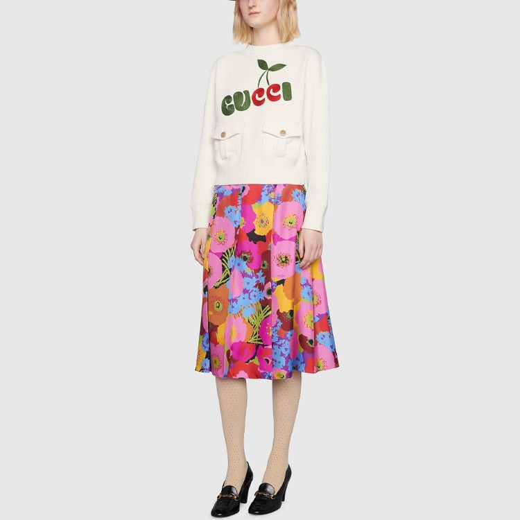 Gucci Gucci Embroidered Cherry Logo Sweatshirt Size L Size L / US 10 / IT 46 - 11 Thumbnail