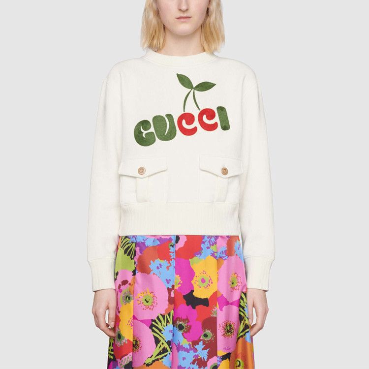 Gucci Gucci Embroidered Cherry Logo Sweatshirt Size L Size L / US 10 / IT 46 - 13 Thumbnail