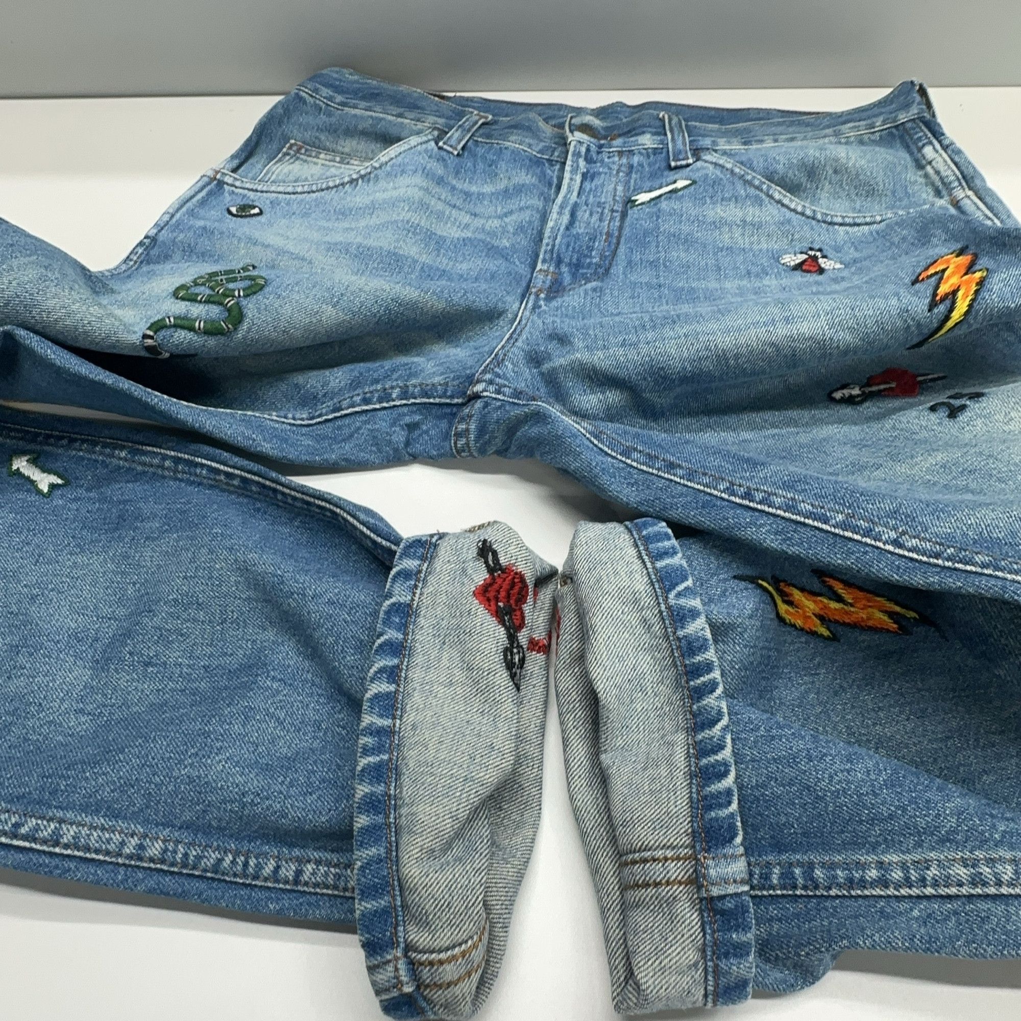 Gucci Gucci Patch Embroidery Denim Jeans Size 33 Size US 33 - 9 Thumbnail