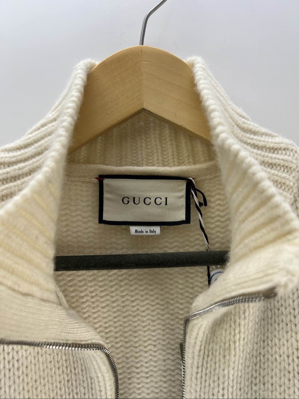 Gucci Gucci Cable Knit Web Stripe Zip Up Sweater Size M Size US M / EU 48-50 / 2 - 3 Thumbnail