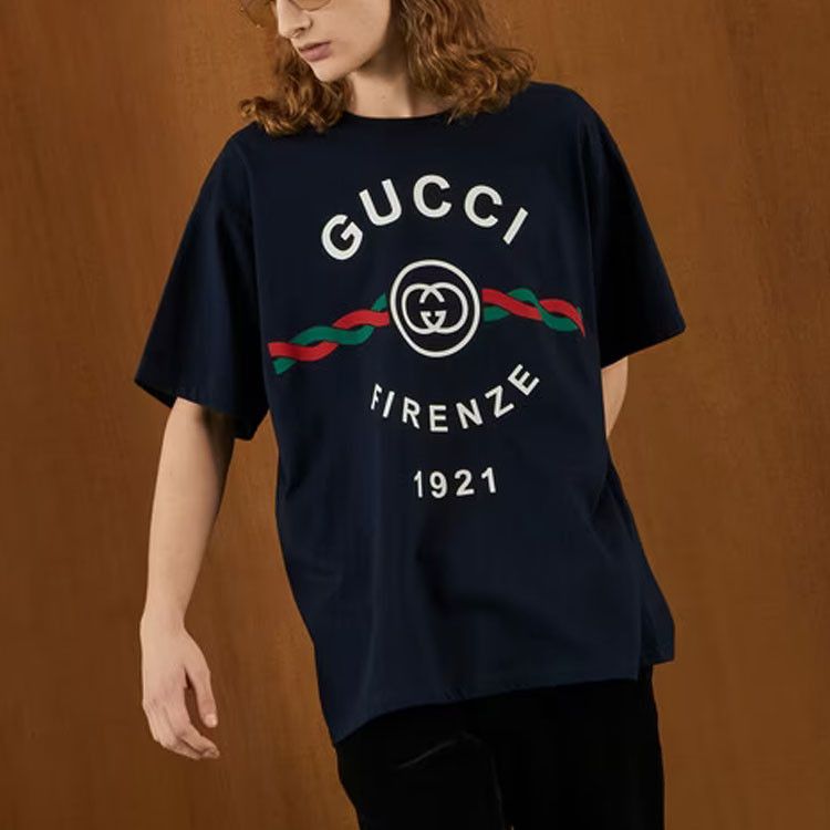 Gucci Gucci Firenze 1921 Logo T-Shirt Navy US S Size US S / EU 44-46 / 1 - 10 Thumbnail