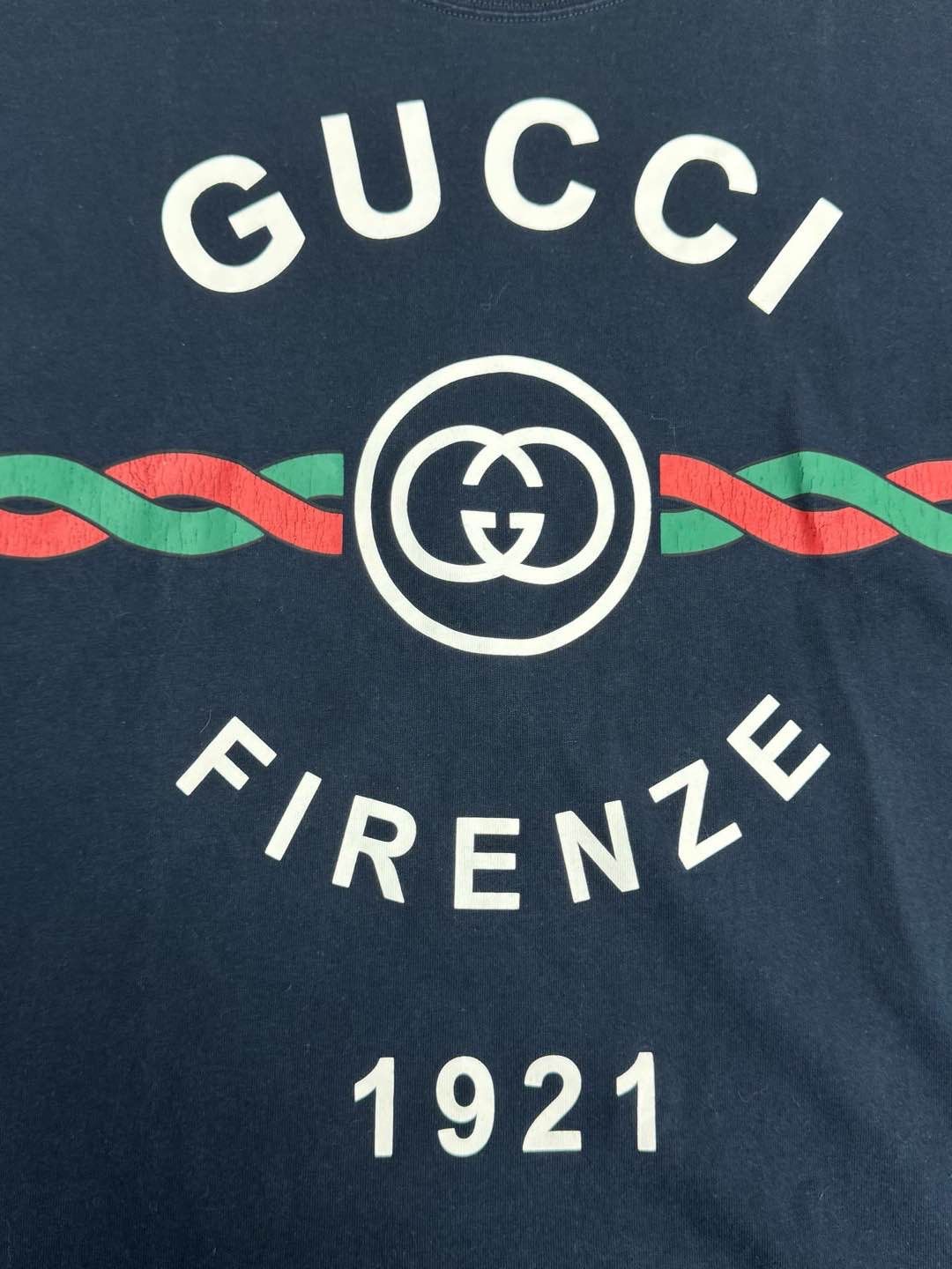 Gucci Gucci Firenze 1921 Logo T-Shirt Navy US S Size US S / EU 44-46 / 1 - 7 Thumbnail