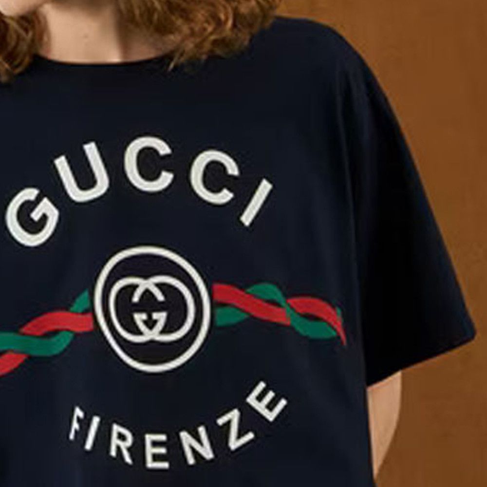 Gucci Gucci Firenze 1921 Logo T-Shirt Navy US S Size US S / EU 44-46 / 1 - 11 Thumbnail