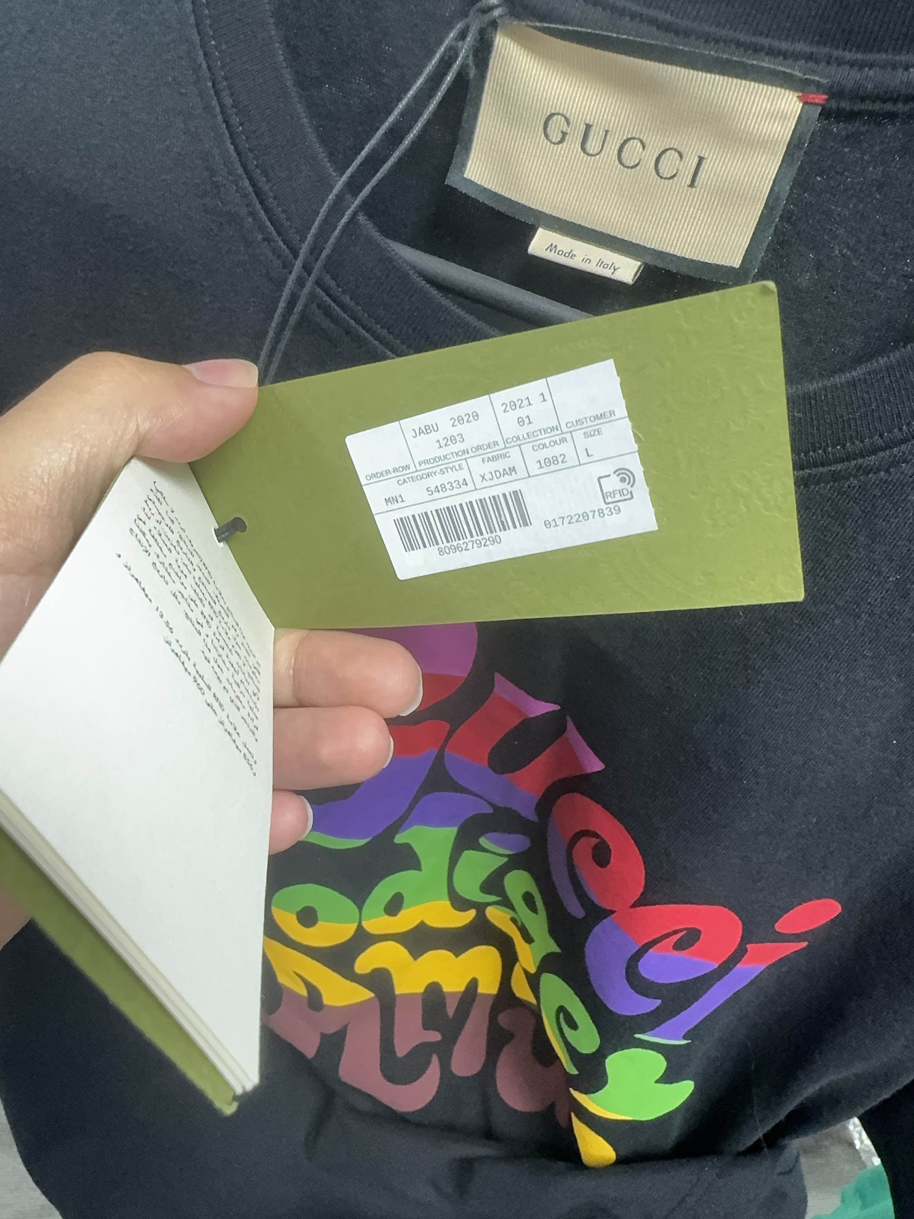 Gucci Gucci Rainbow Logo Graphic T-Shirt Black Size L Size US L / EU 52-54 / 3 - 8 Thumbnail