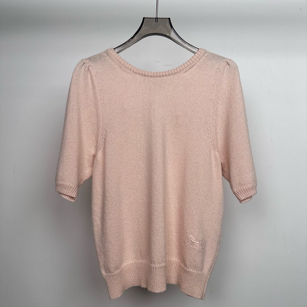 Celine Celine Triomphe Logo Cashmere Sweater Pink Size S Size S / US 4 / IT 40 - 2 Thumbnail