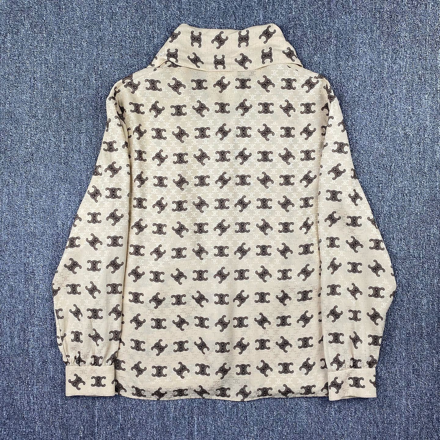 Celine Celine Triomphe Silk Tie-Neck Blouse Size 34 Size XS / US 0-2 / IT 36-38 - 2 Thumbnail