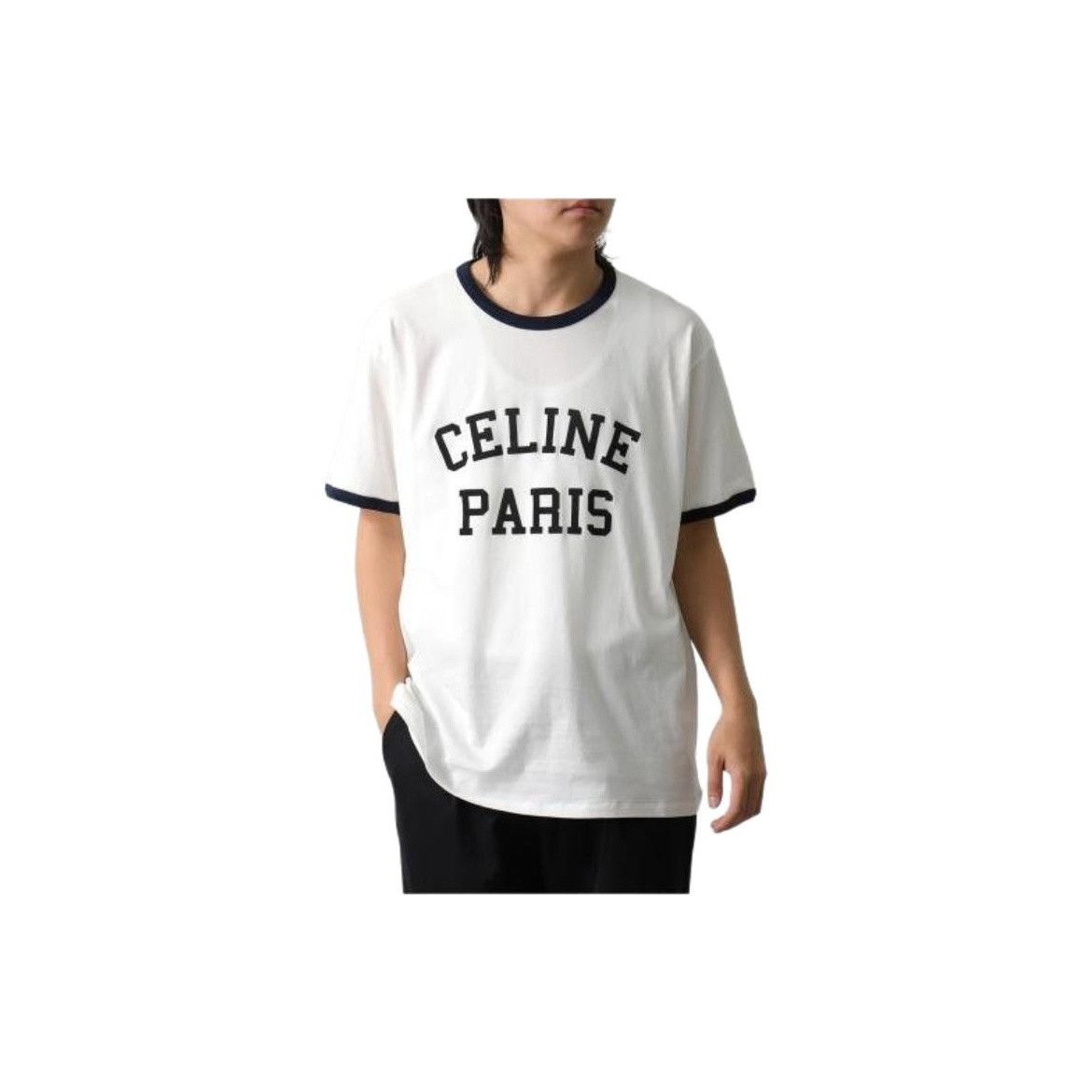 Celine Celine Logo Print Ringer T-Shirt Size S Size US S / EU 44-46 / 1 - 10 Thumbnail