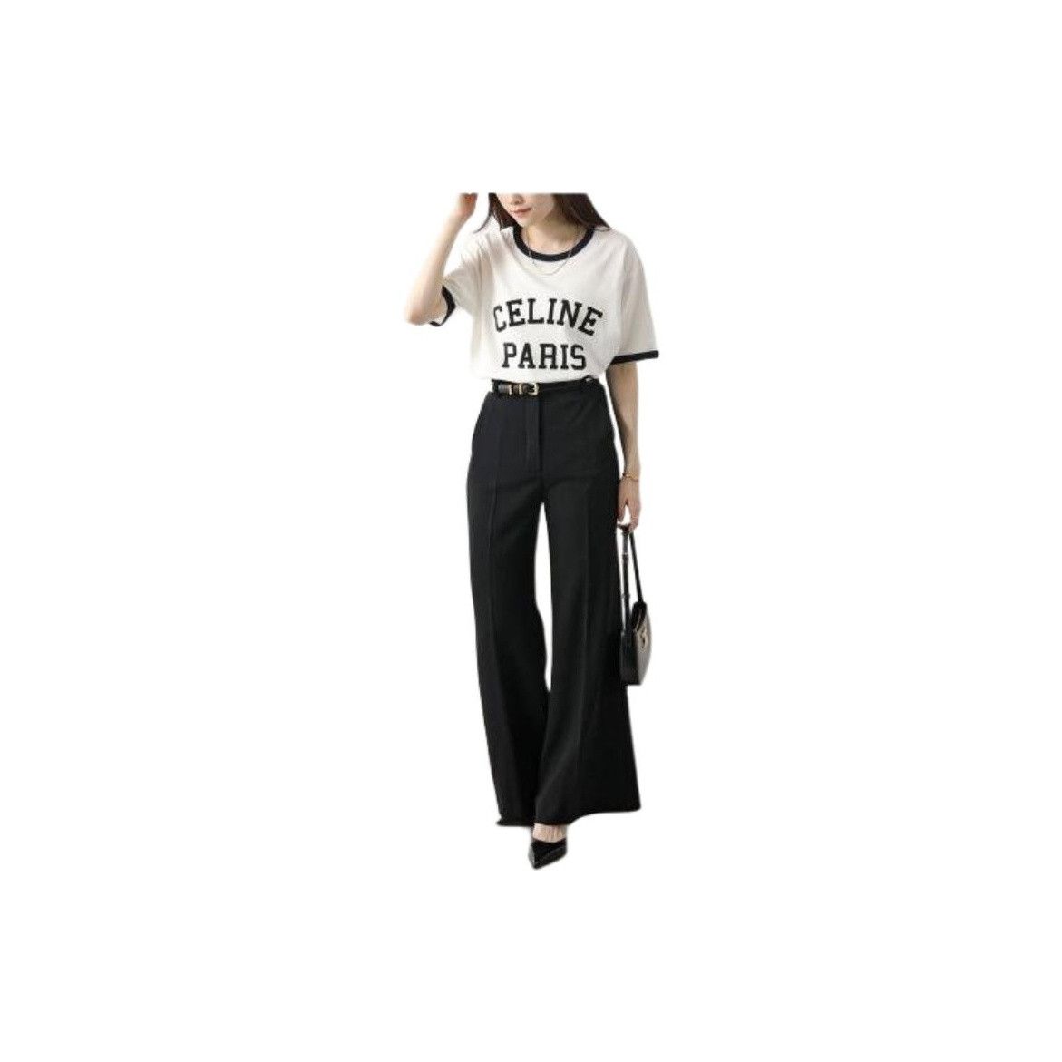 Celine Celine Logo Print Ringer T-Shirt Size S Size US S / EU 44-46 / 1 - 12 Thumbnail