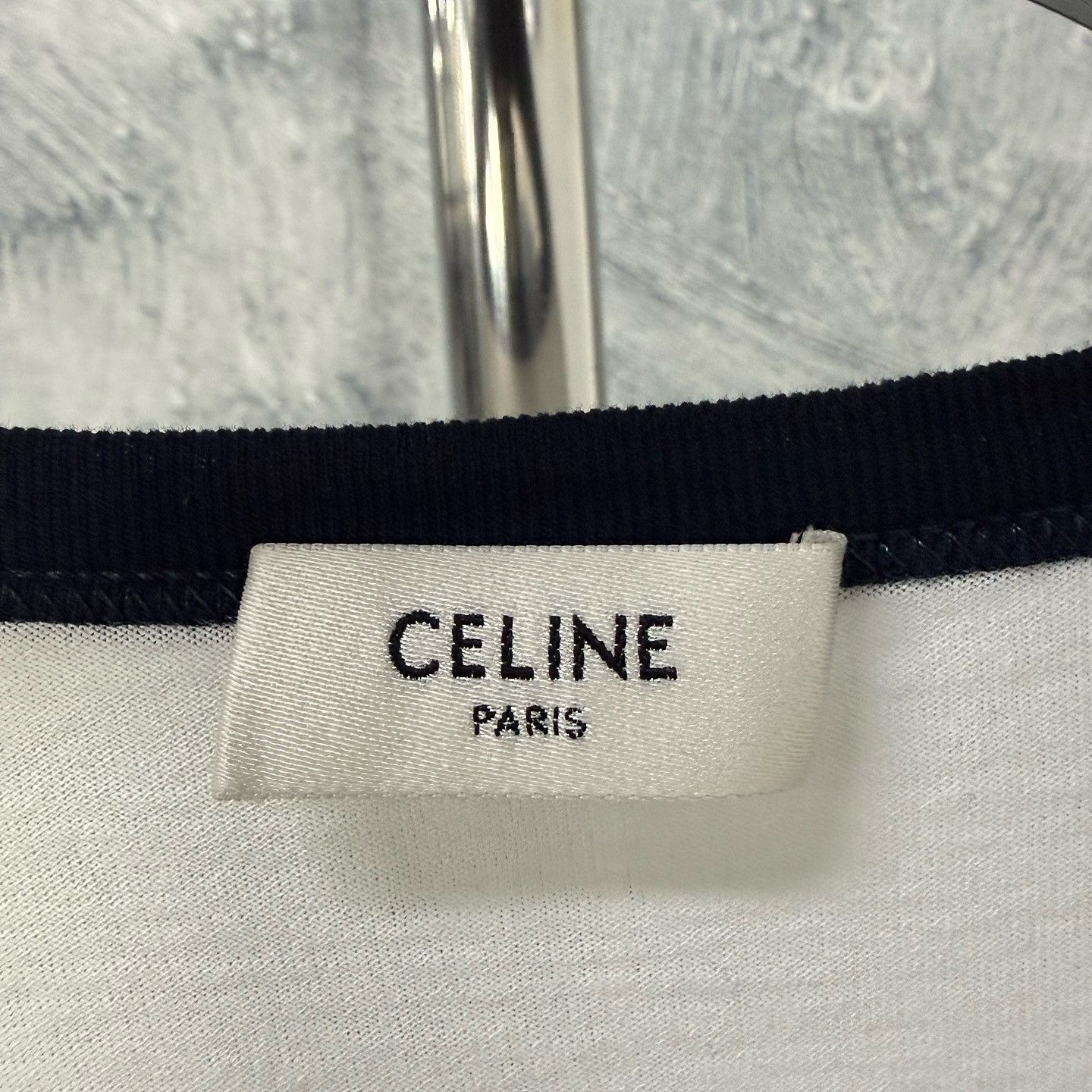 Celine Celine Logo Print Ringer T-Shirt Size S Size US S / EU 44-46 / 1 - 3 Thumbnail