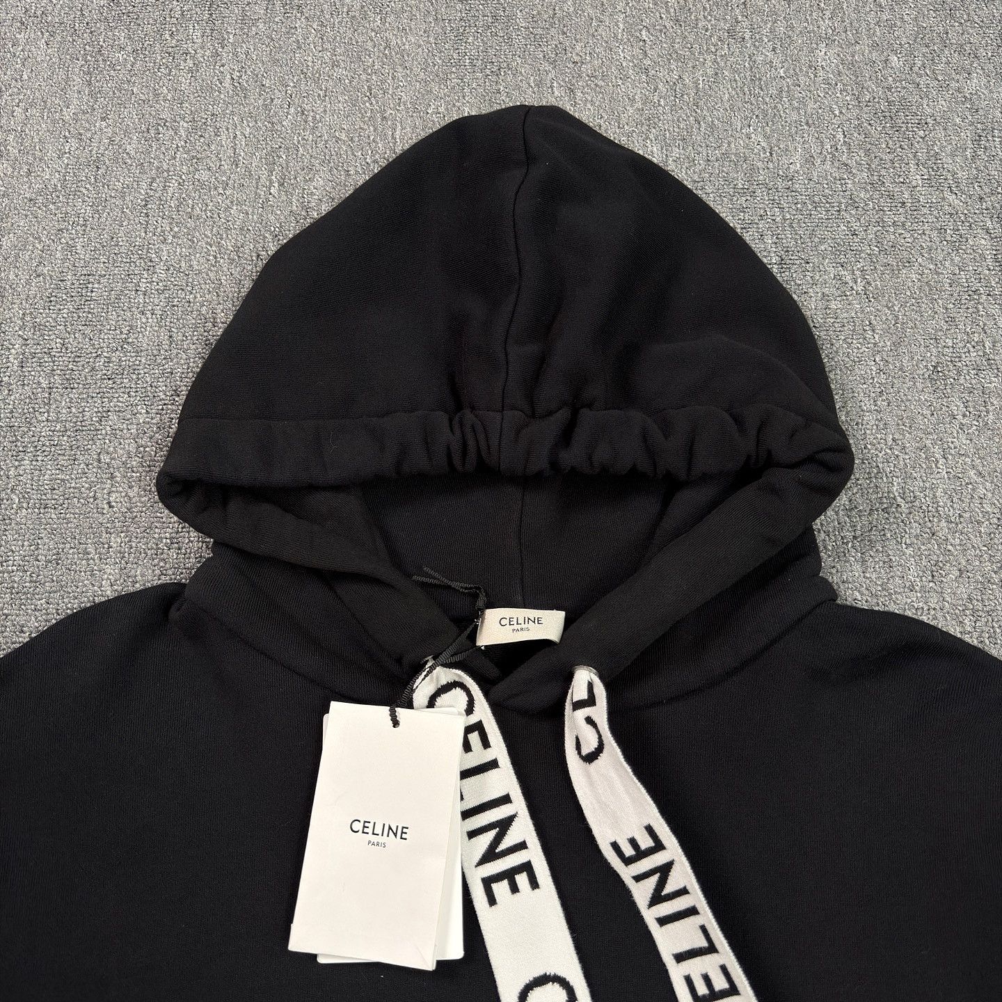 Celine Celine Logo Drawstring Hoodie Size XXL Size US XXL / EU 58 / 5 - 3 Thumbnail