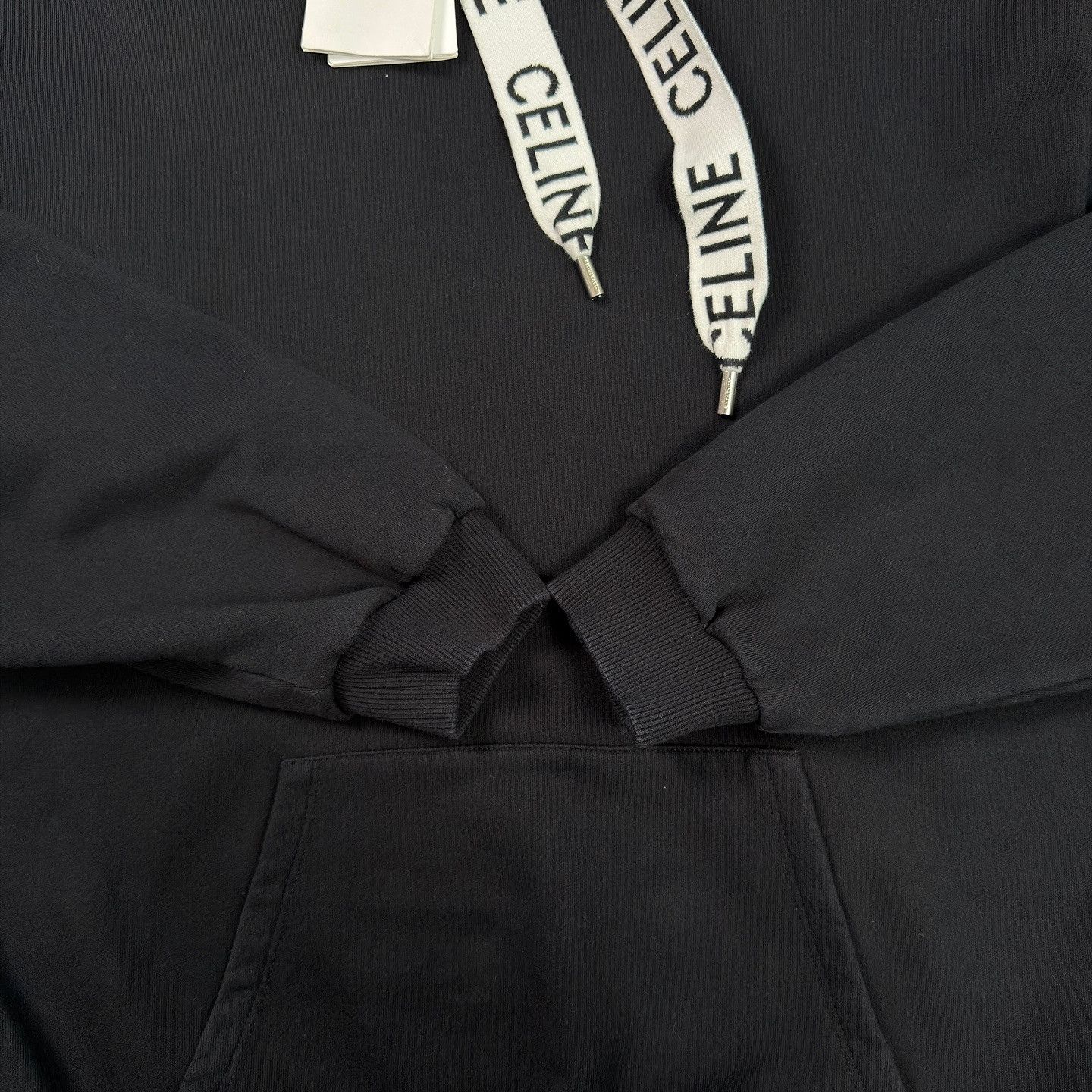 Celine Celine Logo Drawstring Hoodie Size XXL Size US XXL / EU 58 / 5 - 5 Thumbnail