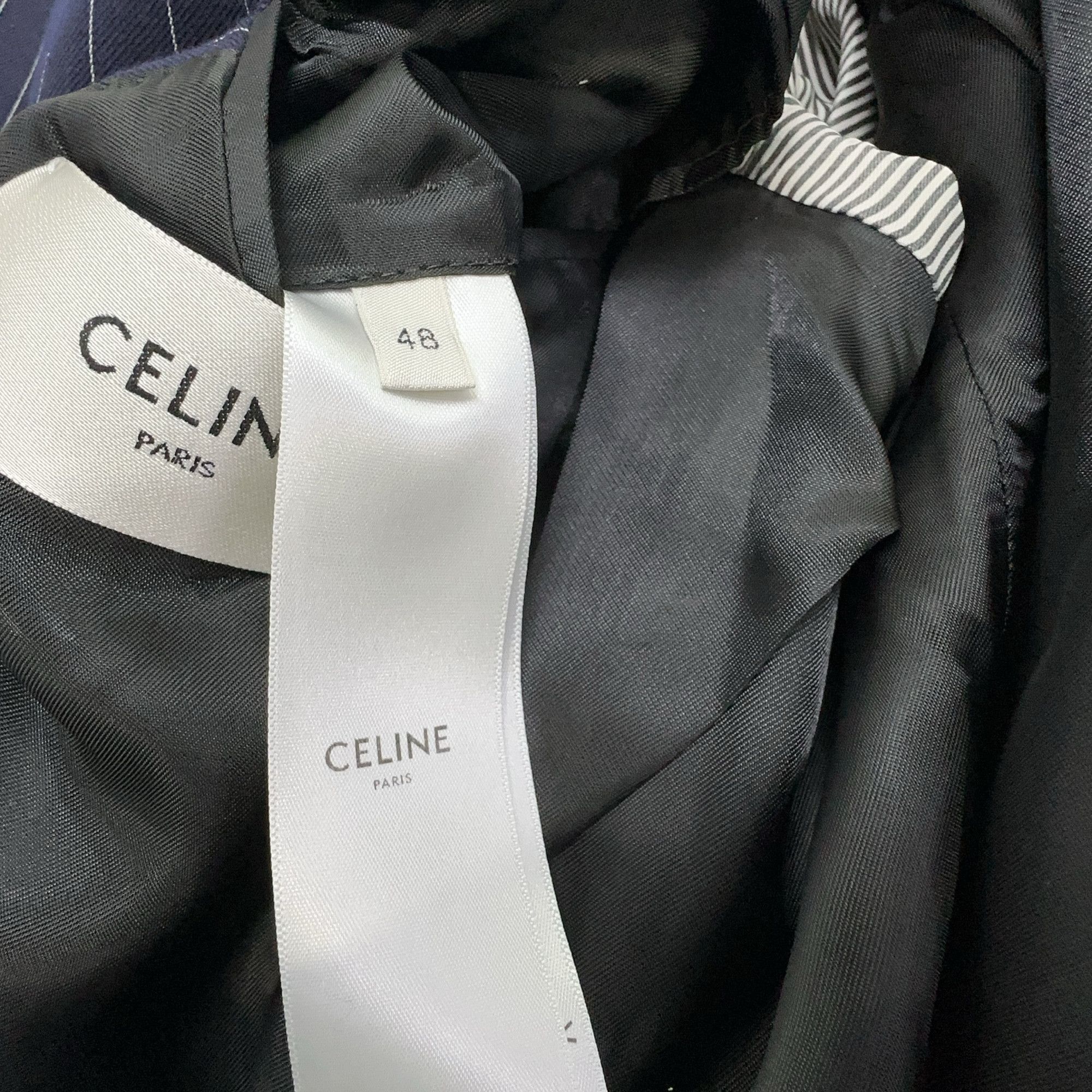 Celine Celine Pinstripe Double Breasted Blazer Size 38R Size 38R - 3 Thumbnail