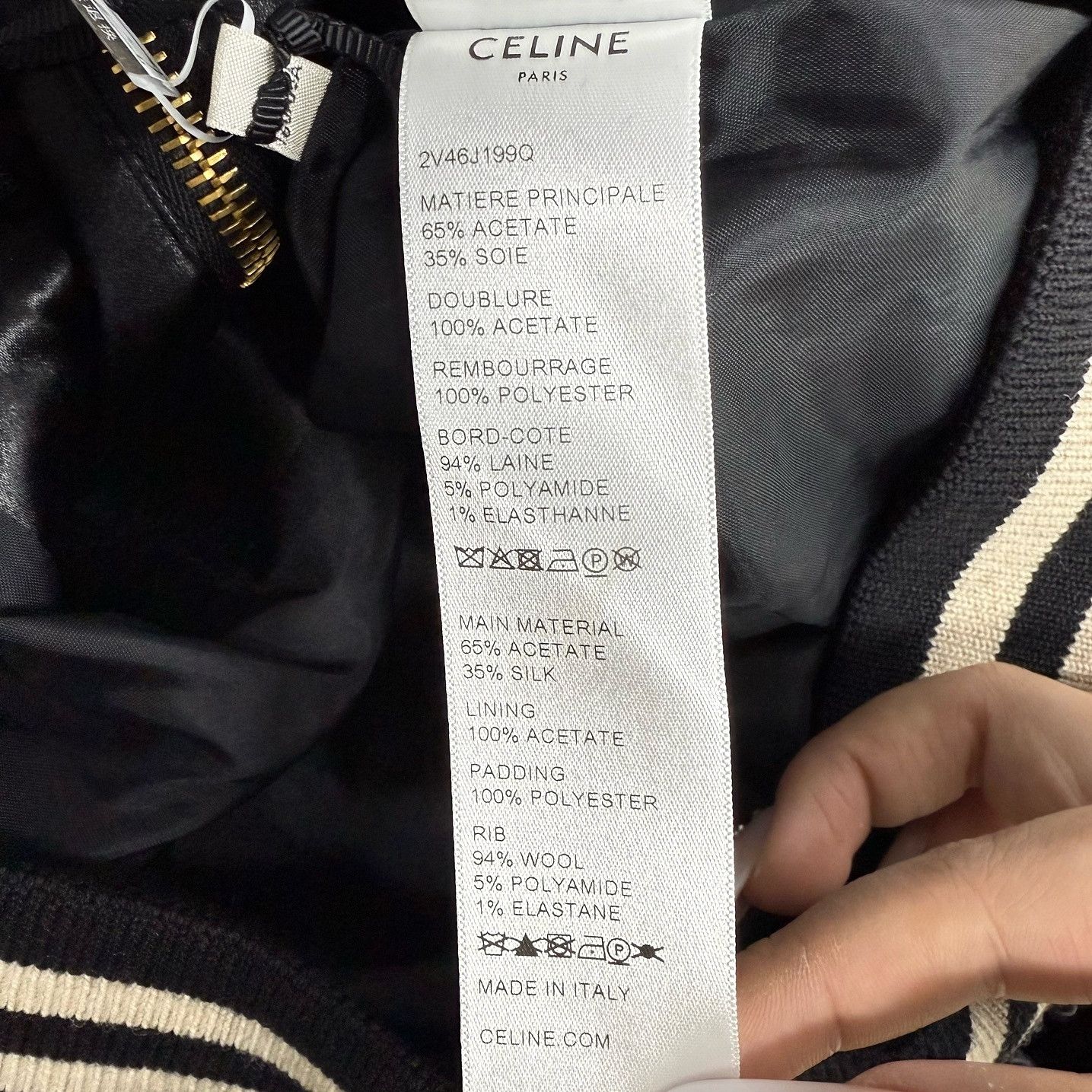 Celine CELINE Triomphe Satin Bomber Jacket Size 36 Size XS / US 0-2 / IT 36-38 - 4 Thumbnail