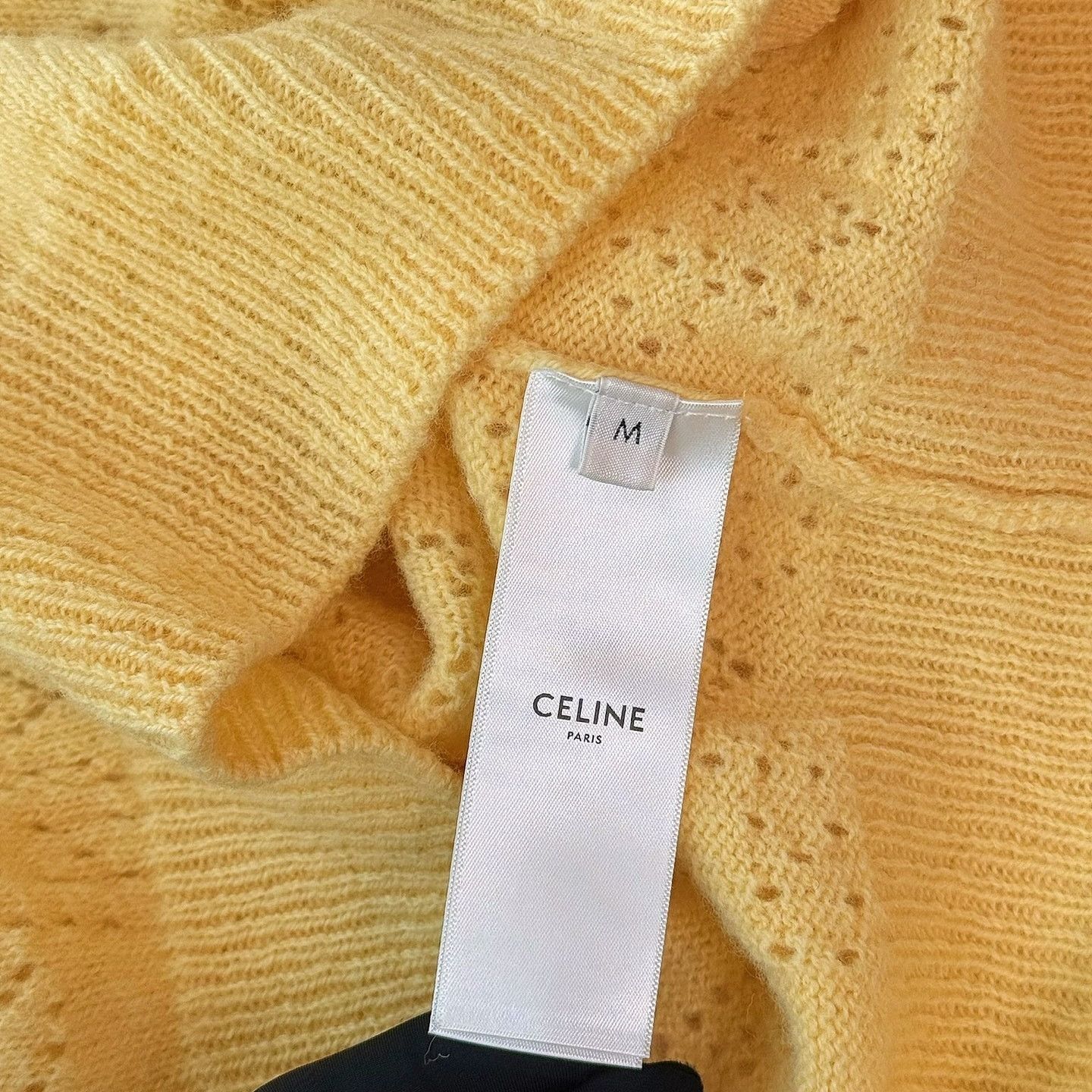 Celine Celine Pointelle Knit Cardigan Yellow Size M Size M / US 6-8 / IT 42-44 - 9 Thumbnail