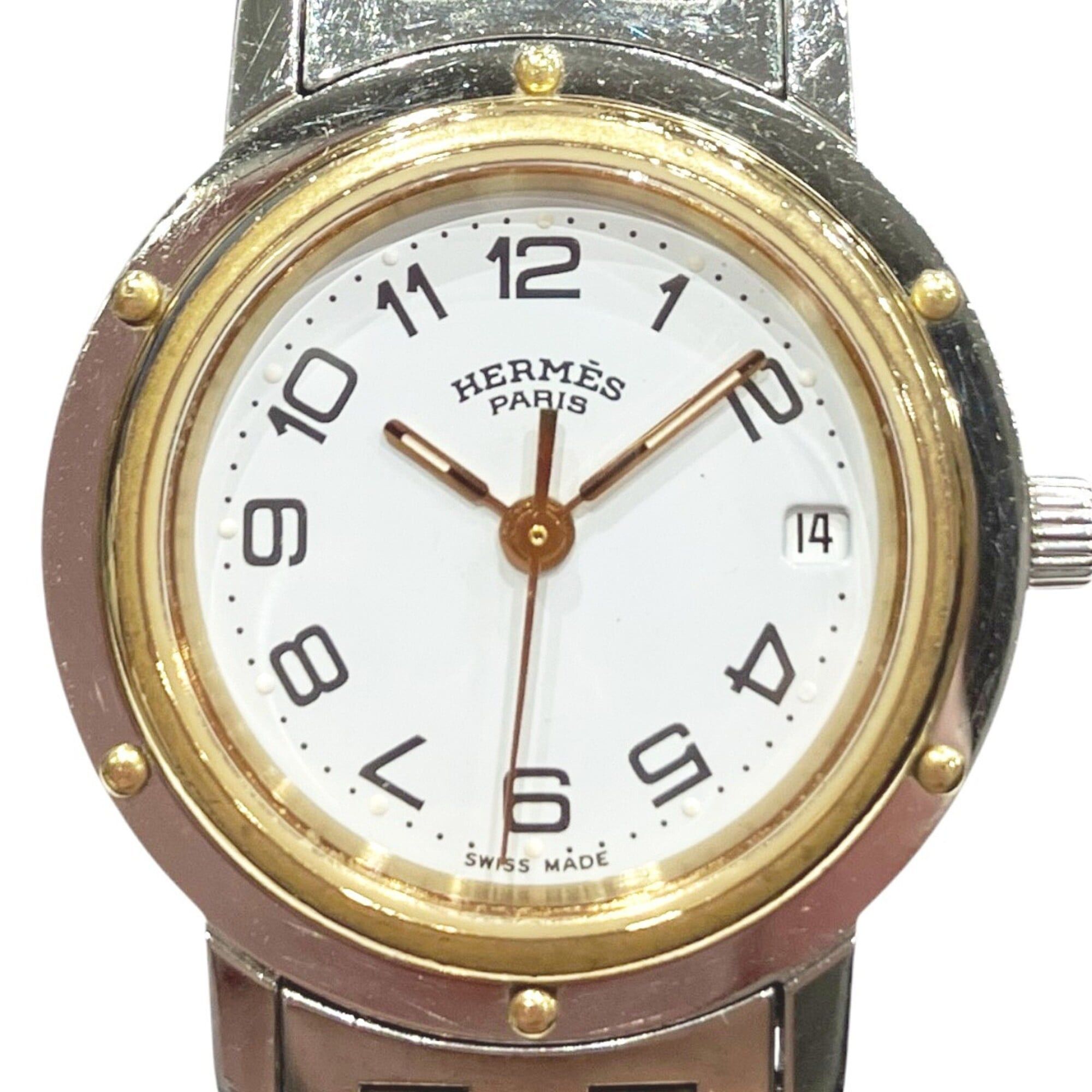 Hermes Hermes Clipper watch, total weight 36.2g, stainless steel, quartz movement, white dial, CL3.240 Size ONE SIZE - 4 Thumbnail