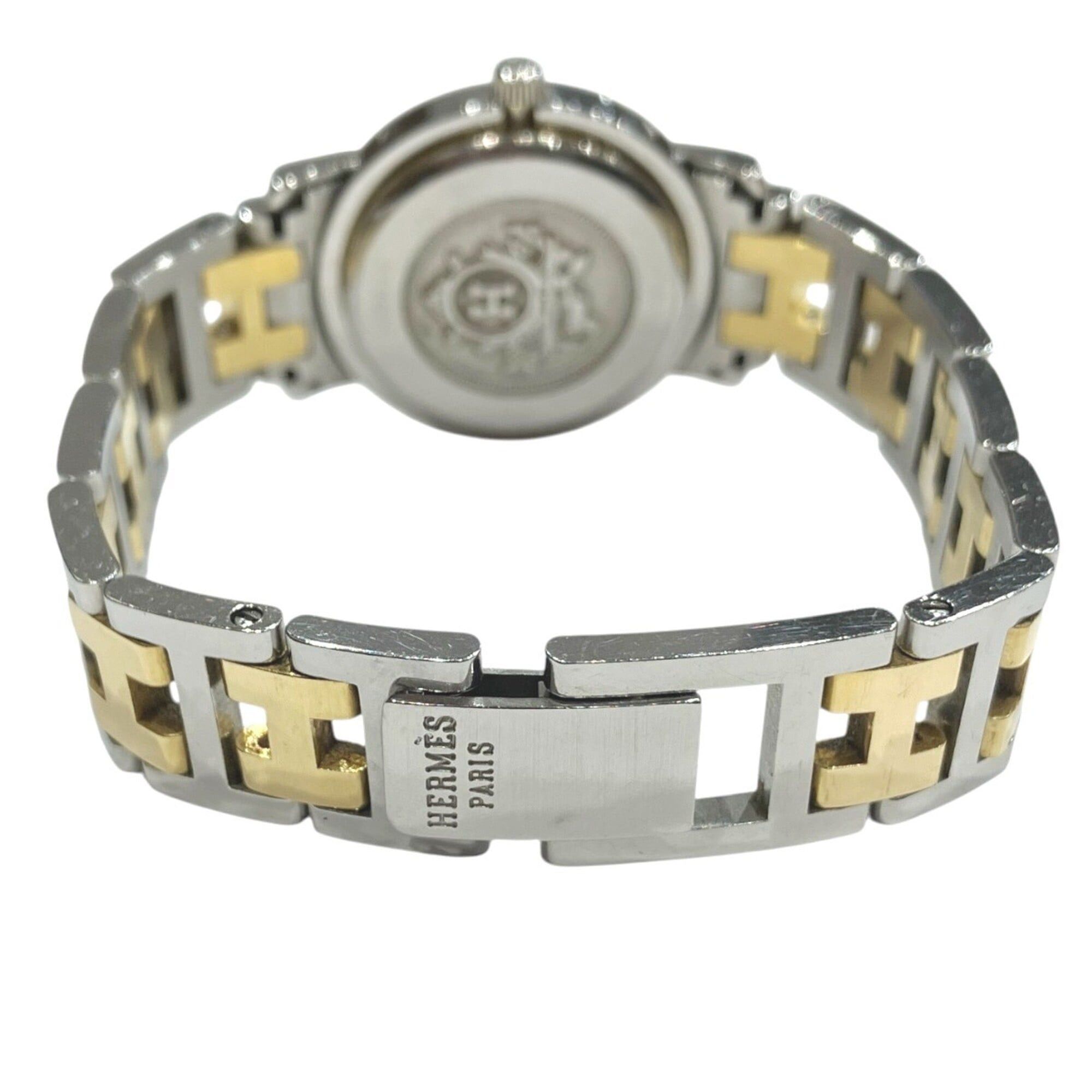 Hermes Hermes Clipper watch, total weight 36.2g, stainless steel, quartz movement, white dial, CL3.240 Size ONE SIZE - 6 Thumbnail