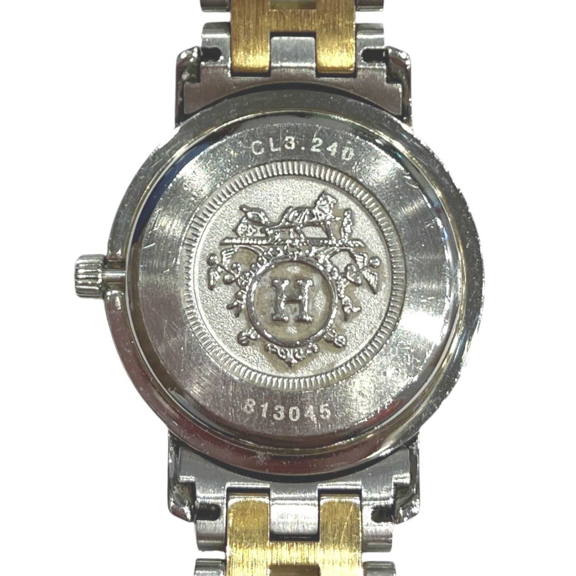 Hermes Hermes Clipper watch, total weight 36.2g, stainless steel, quartz movement, white dial, CL3.240 Size ONE SIZE - 5 Thumbnail