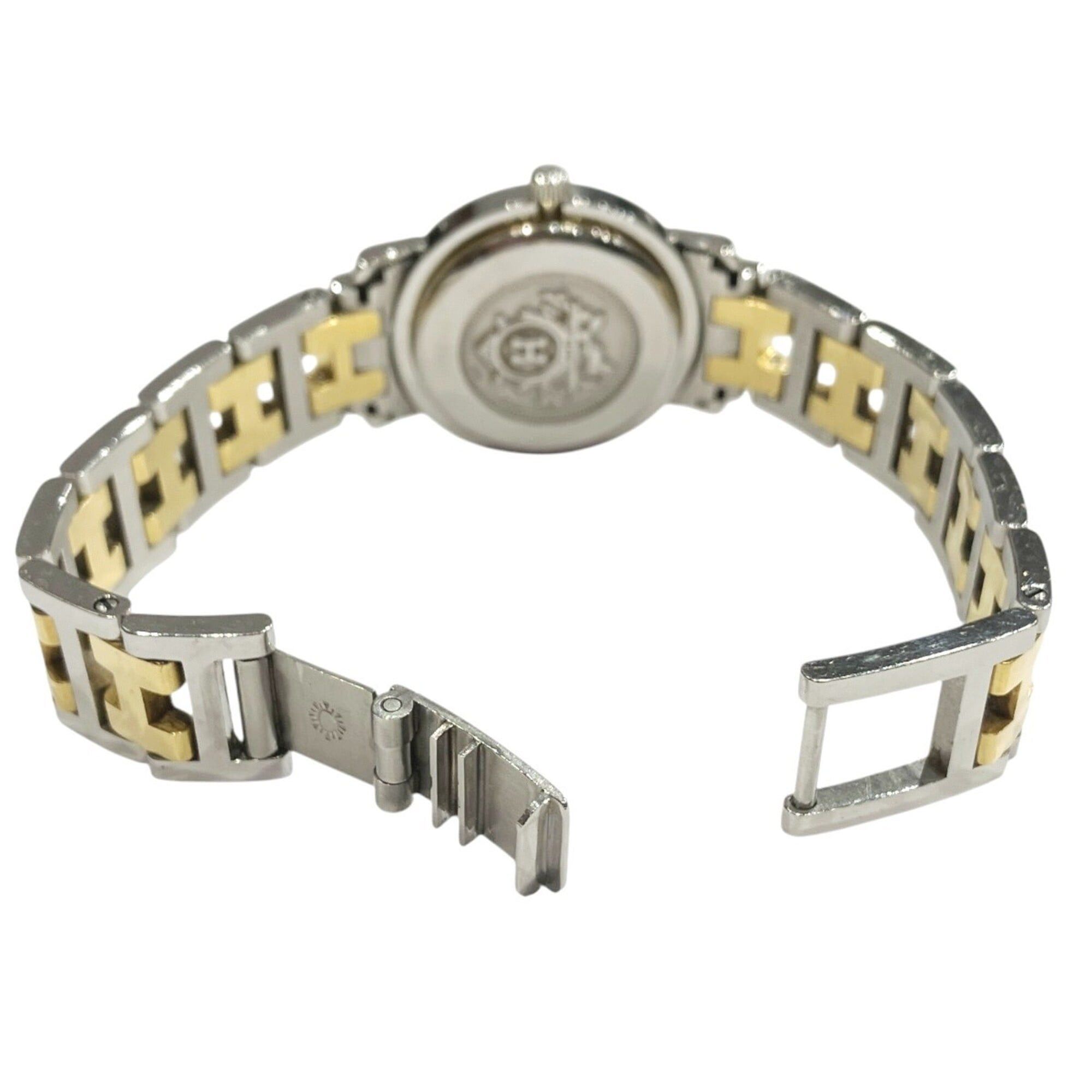 Hermes Hermes Clipper watch, total weight 36.2g, stainless steel, quartz movement, white dial, CL3.240 Size ONE SIZE - 7 Thumbnail