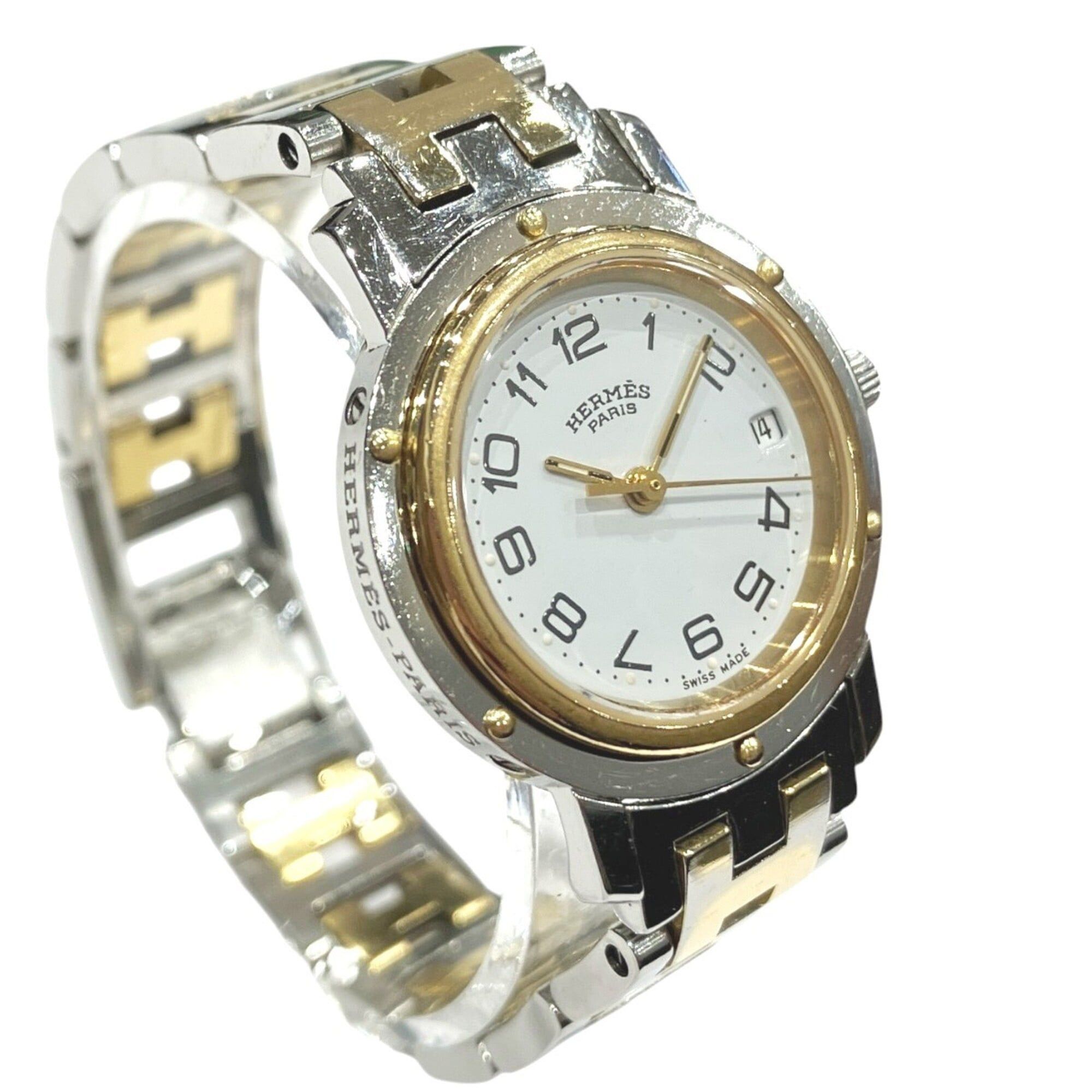 Hermes Hermes Clipper watch, total weight 36.2g, stainless steel, quartz movement, white dial, CL3.240 Size ONE SIZE - 3 Thumbnail