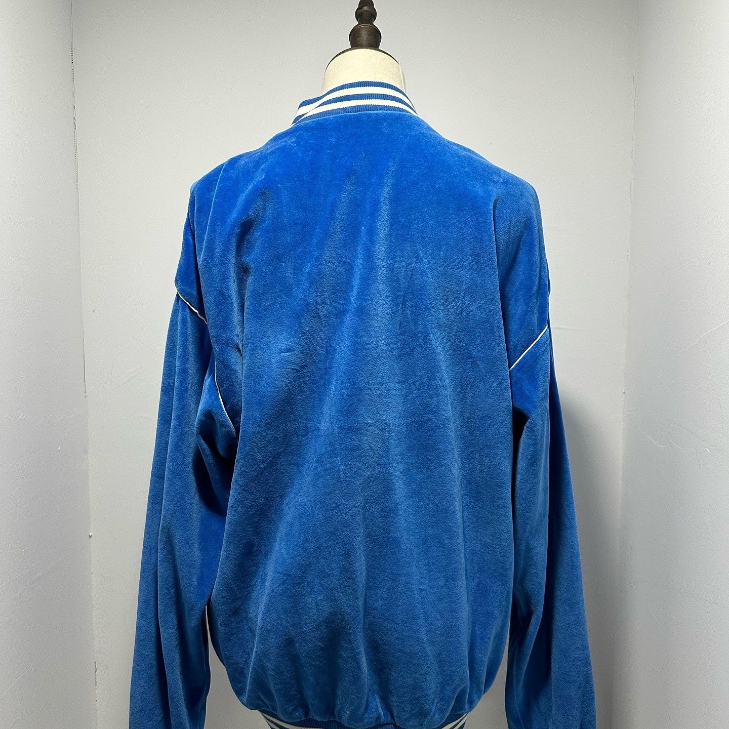 Celine Celine Velvet Logo Zip-Up Track Jacket Blue Size S Size US S / EU 44-46 / 1 - 2 Thumbnail