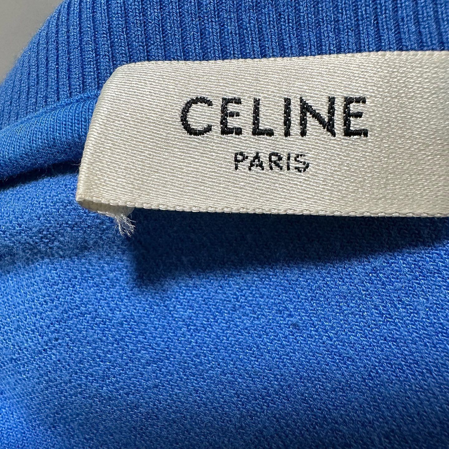 Celine Celine Velvet Logo Zip-Up Track Jacket Blue Size S Size US S / EU 44-46 / 1 - 3 Thumbnail