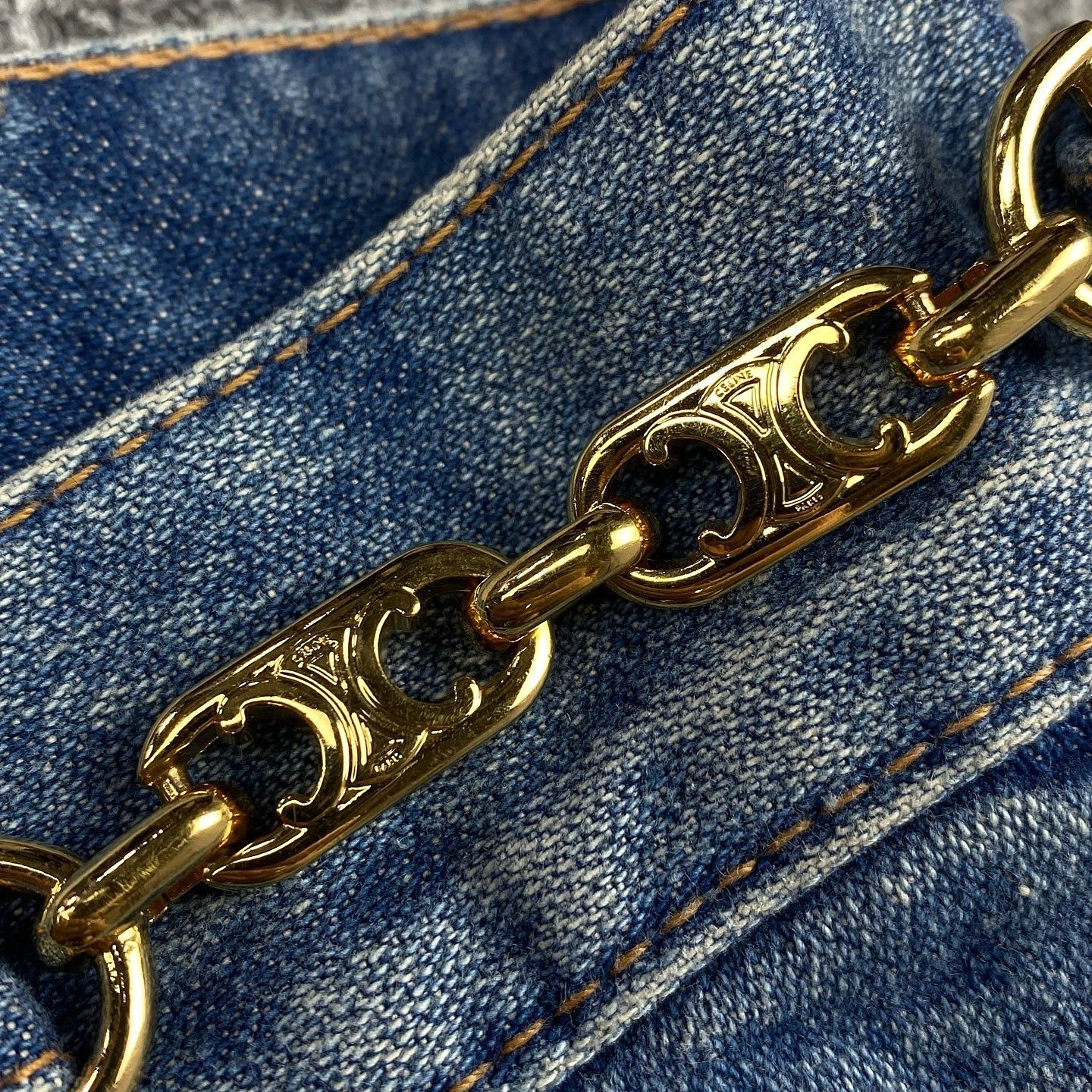 Celine CELINE Triomphe Chain Denim Jeans Size 24 Size 24" / US 00 / IT 34 - 7 Thumbnail