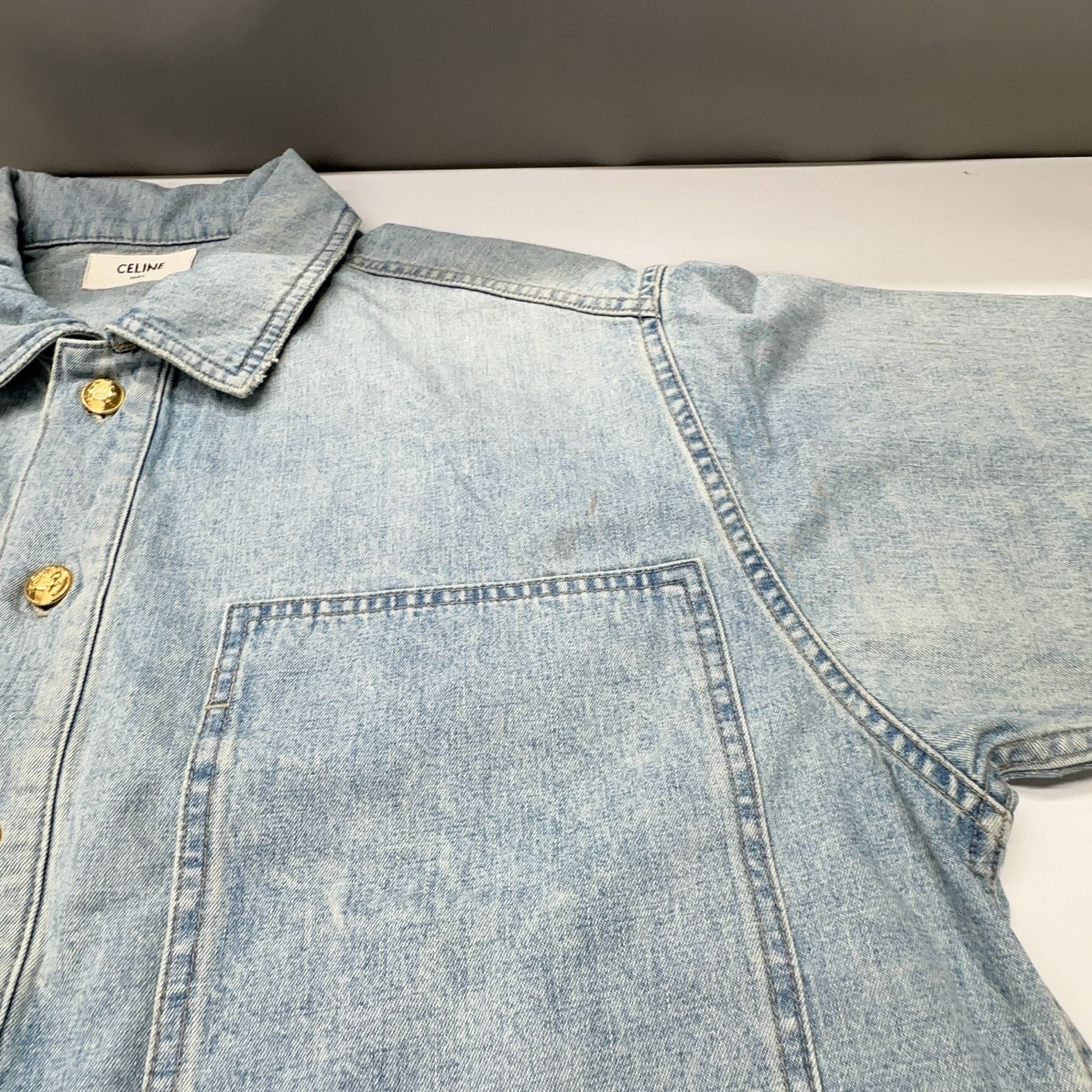 Celine Celine Washed Denim Pullover Jacket Size M Size M / US 6-8 / IT 42-44 - 9 Thumbnail