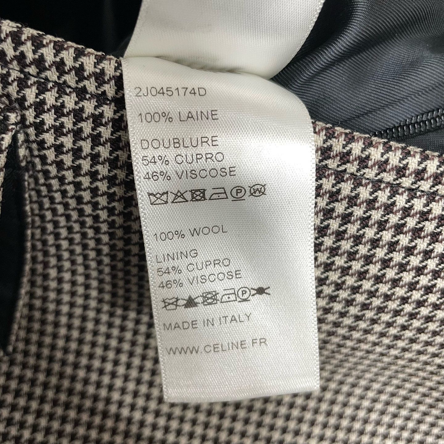 Celine Celine Houndstooth Wool Mini Skirt Size 34 Size 25" / US 0 / IT 36 - 5 Thumbnail