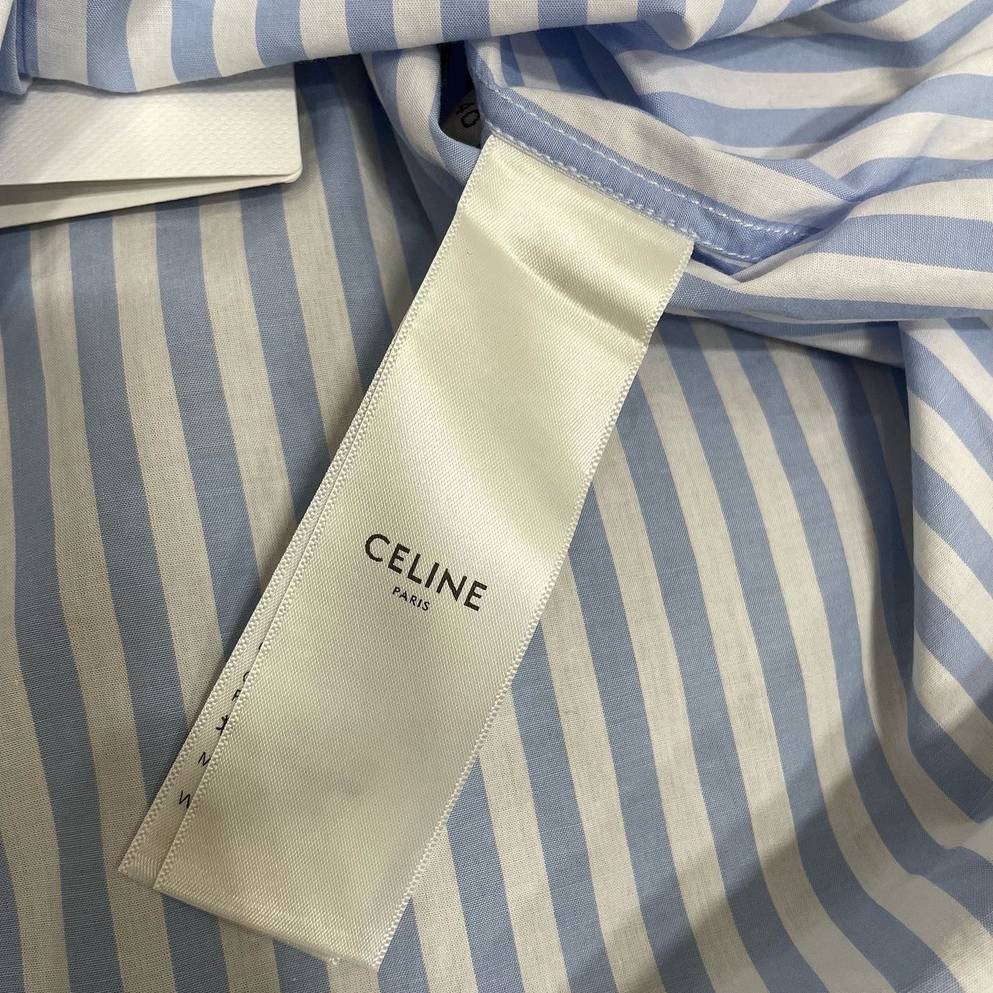 Celine Celine Striped Triomphe Logo Button Up Size 40 Size M / US 6-8 / IT 42-44 - 4 Thumbnail