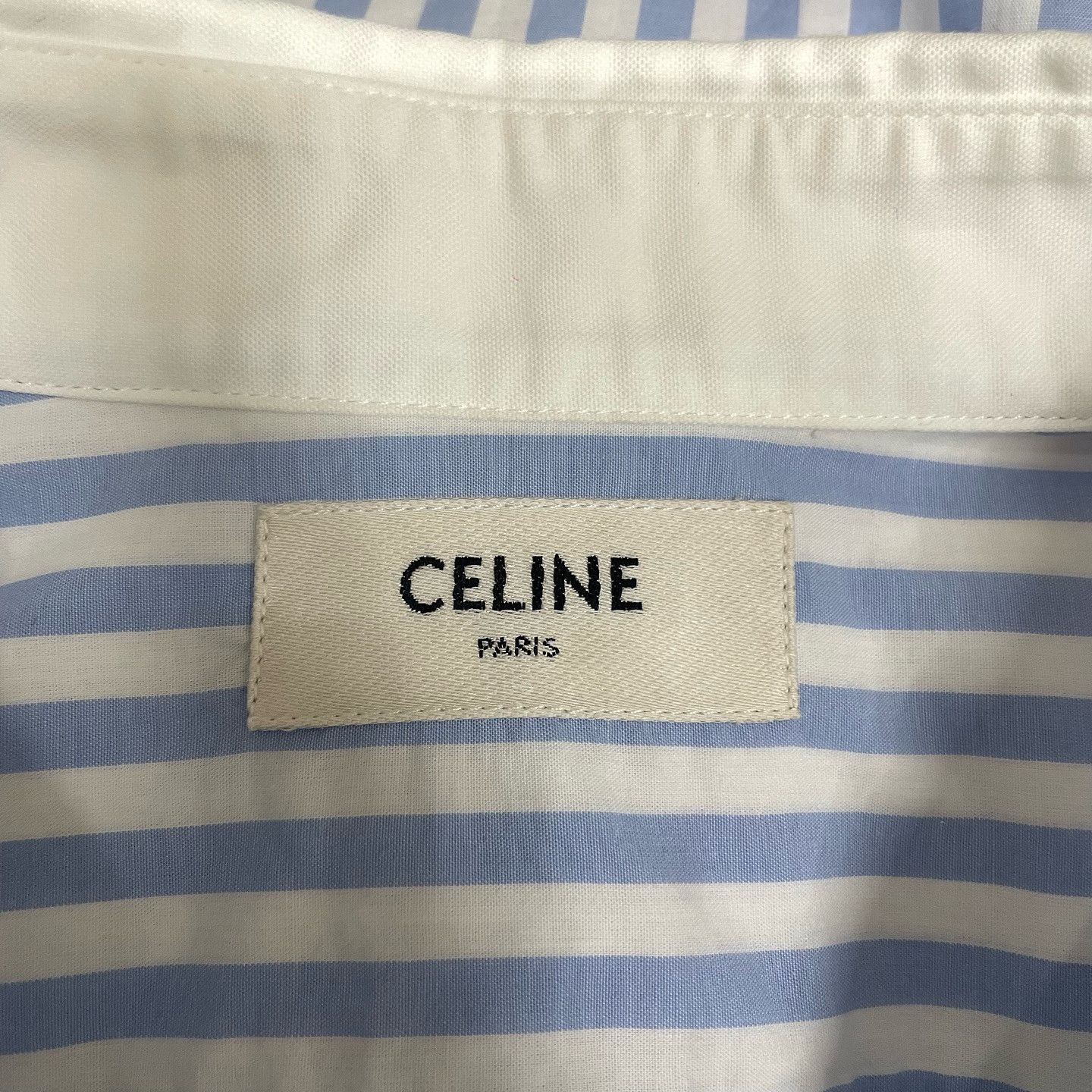 Celine Celine Striped Triomphe Logo Button Up Size 40 Size M / US 6-8 / IT 42-44 - 3 Thumbnail