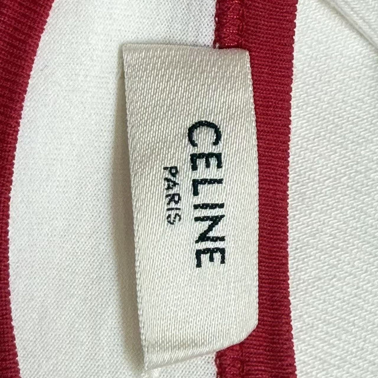 Celine Celine Embroidered Logo Ringer T-Shirt Size L Size L / US 10 / IT 46 - 3 Thumbnail