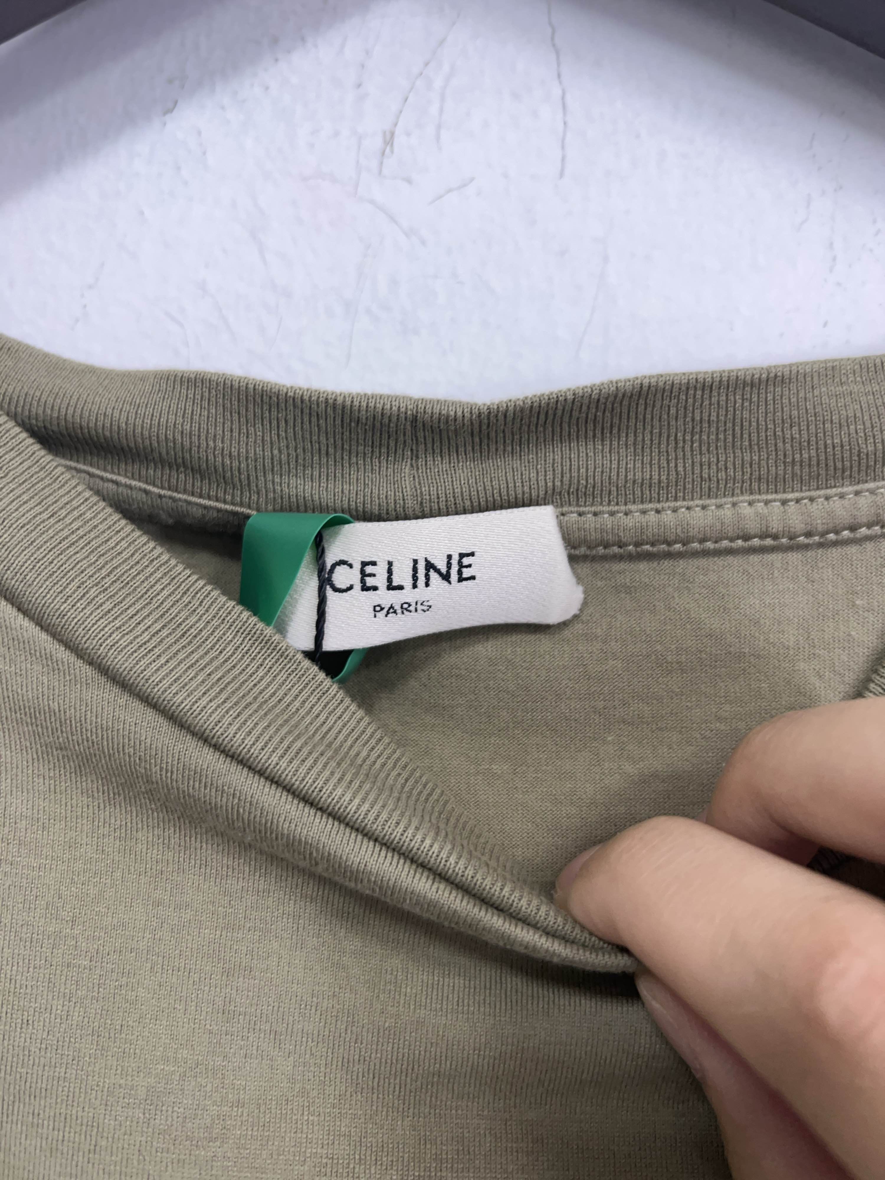 Celine CELINE Logo T-Shirt Olive Size L Size US L / EU 52-54 / 3 - 3 Thumbnail
