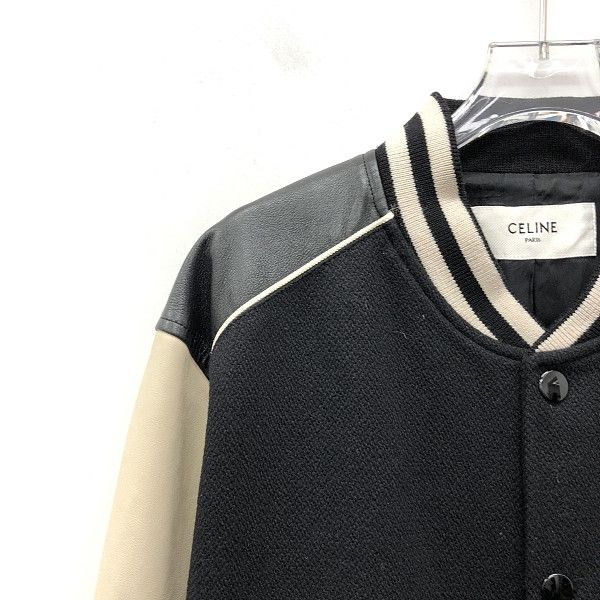 Celine Celine C Logo Wool Leather Bomber Size XL Size US XL / EU 56 / 4 - 5 Thumbnail