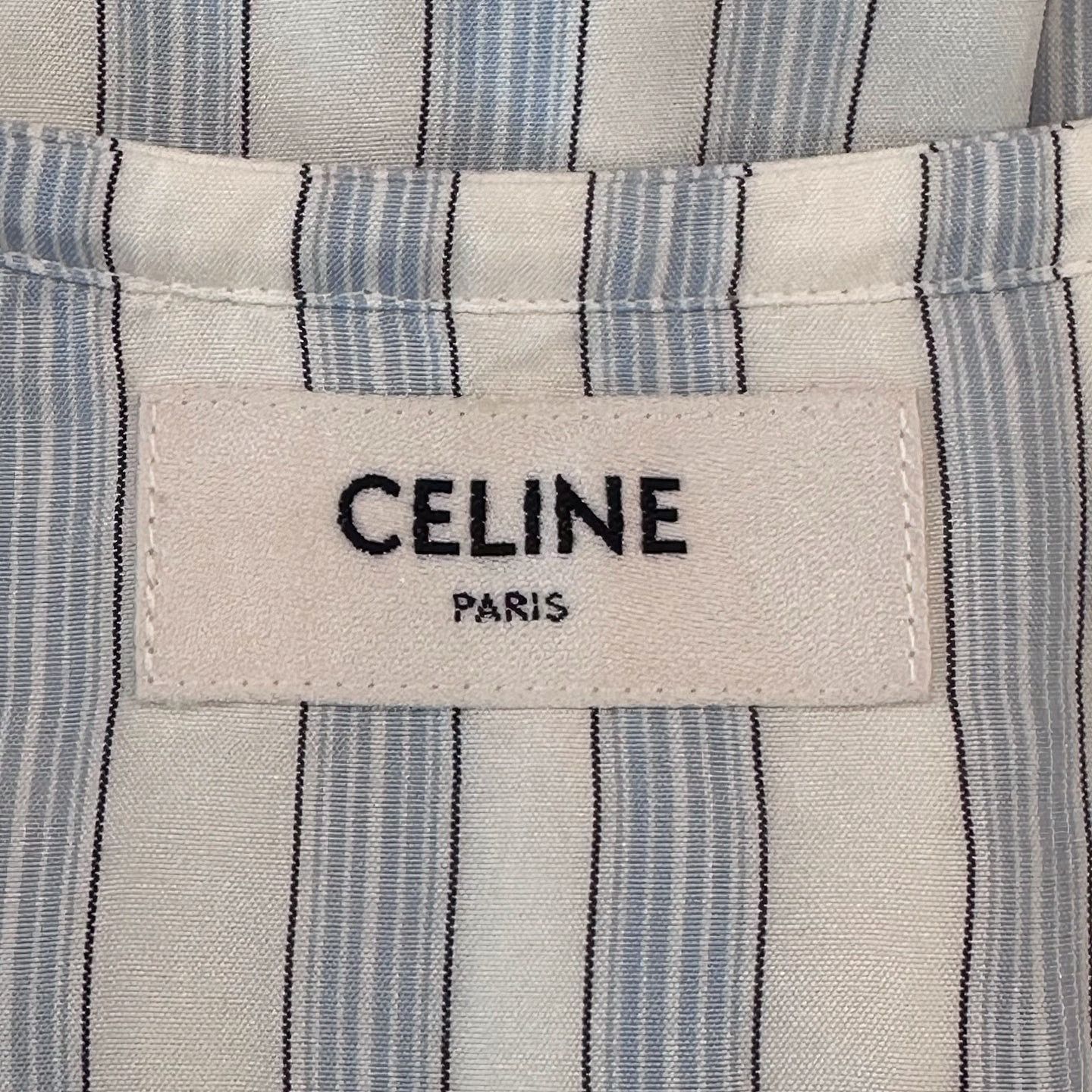 Celine Celine Striped Logo Silk Blouse Size 40 Size M / US 6-8 / IT 42-44 - 3 Thumbnail