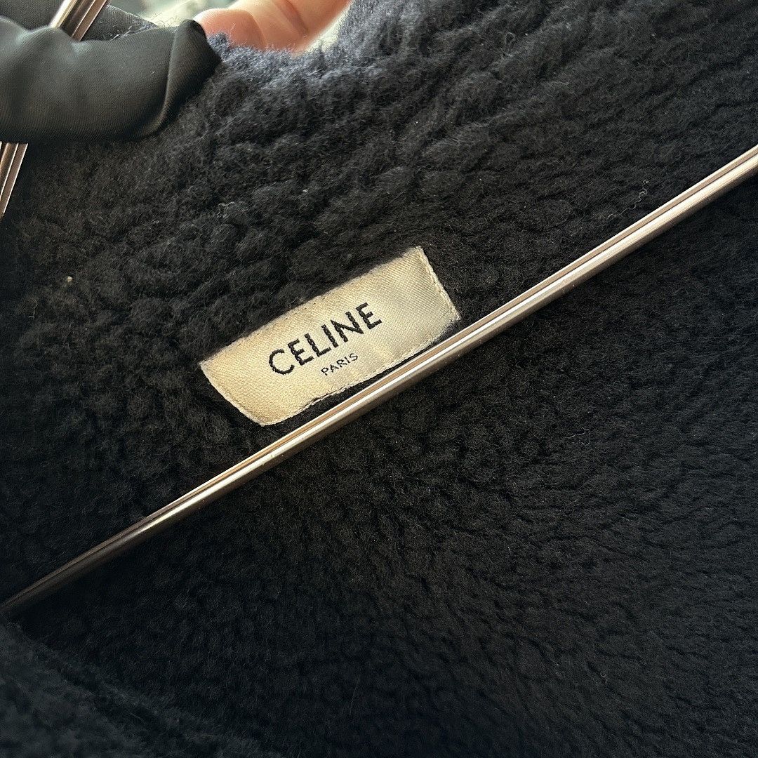 Celine Celine Rhinestone Logo Sherpa Jacket Size XL Size US XL / EU 56 / 4 - 3 Thumbnail