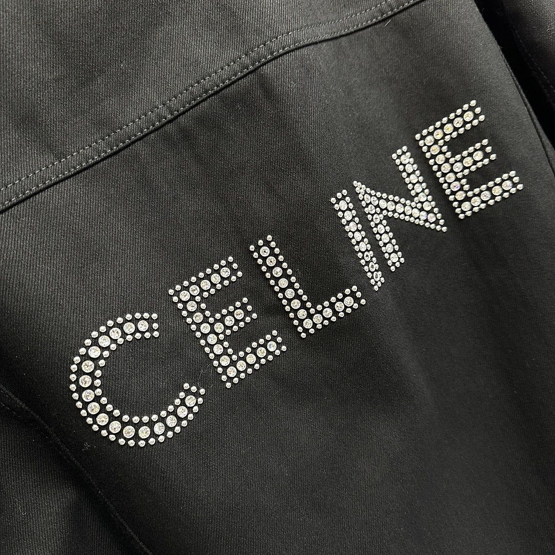 Celine Celine Rhinestone Logo Sherpa Jacket Size XL Size US XL / EU 56 / 4 - 5 Thumbnail