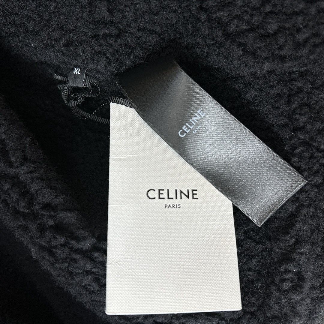 Celine Celine Rhinestone Logo Sherpa Jacket Size XL Size US XL / EU 56 / 4 - 4 Thumbnail