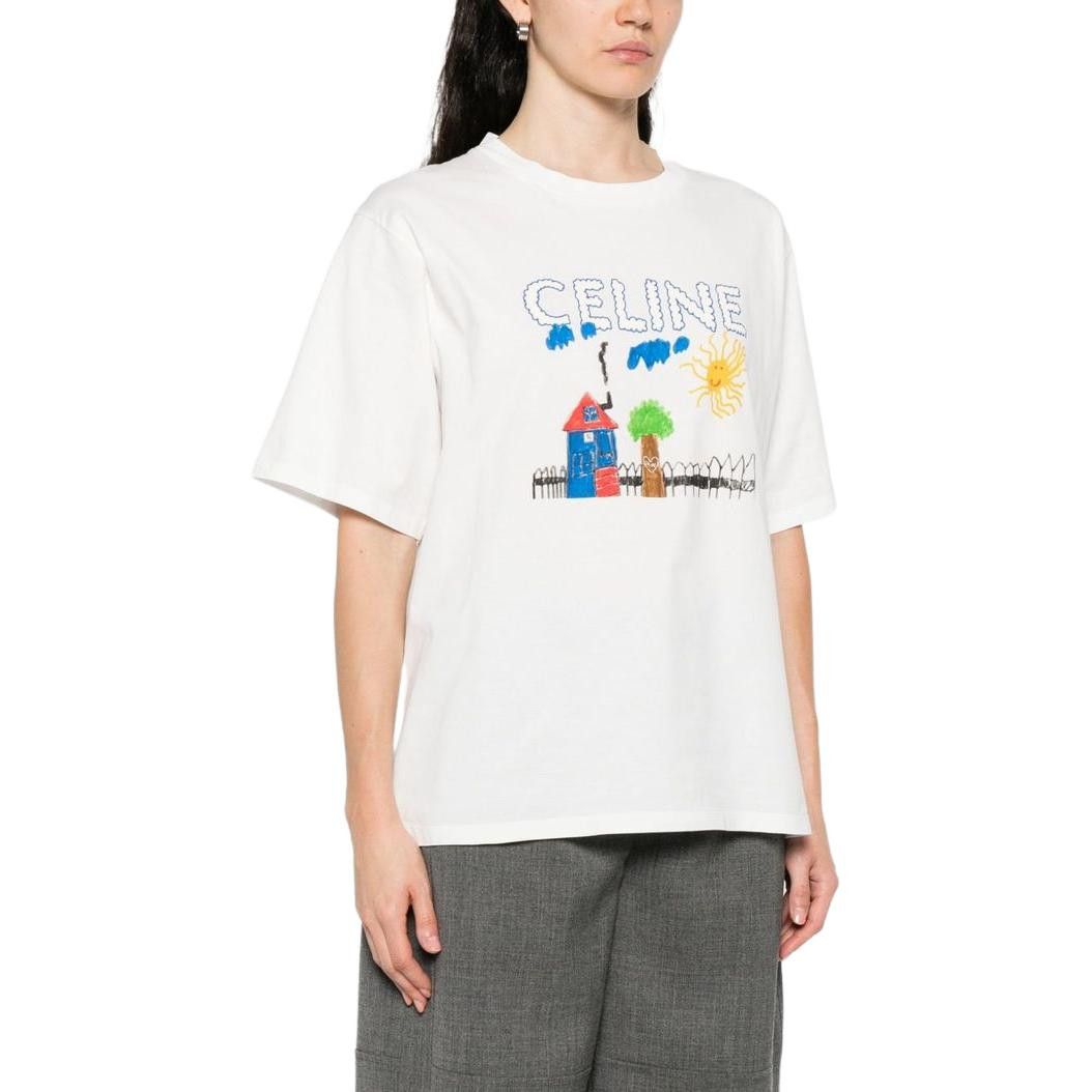 Celine Celine Drawing Graphic T-Shirt Size XS Size XS / US 0-2 / IT 36-38 - 8 Thumbnail