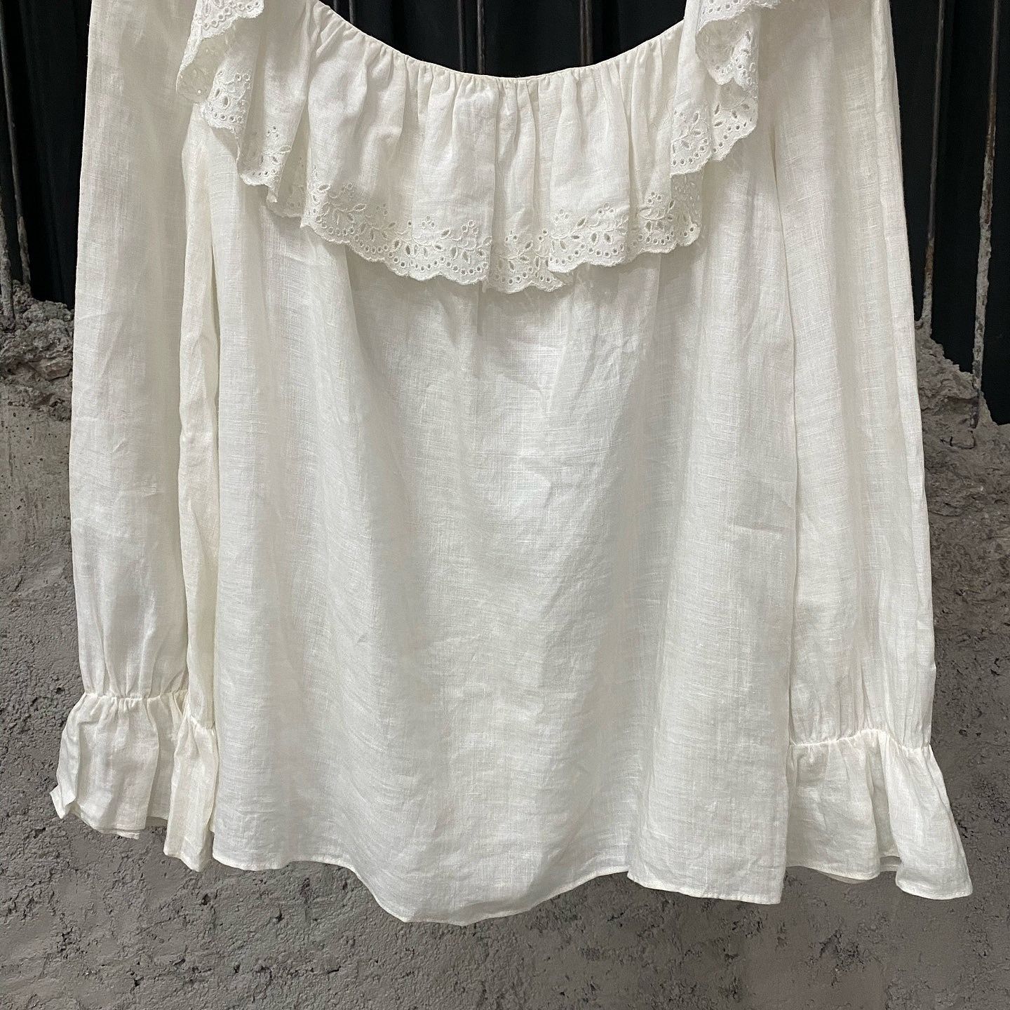 Celine Celine Eyelet Ruffle Blouse Size 36 Size XS / US 0-2 / IT 36-38 - 6 Thumbnail
